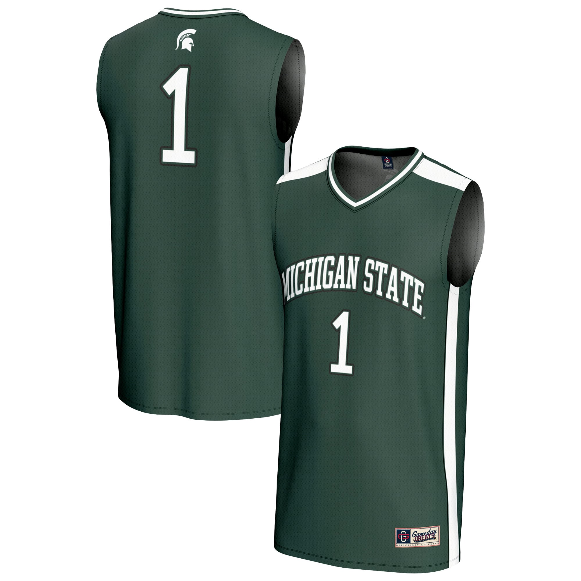 Youth GameDay Greats #1 Green Michigan State Spartans Lightweight Collegiate Basketball Fashion Jersey