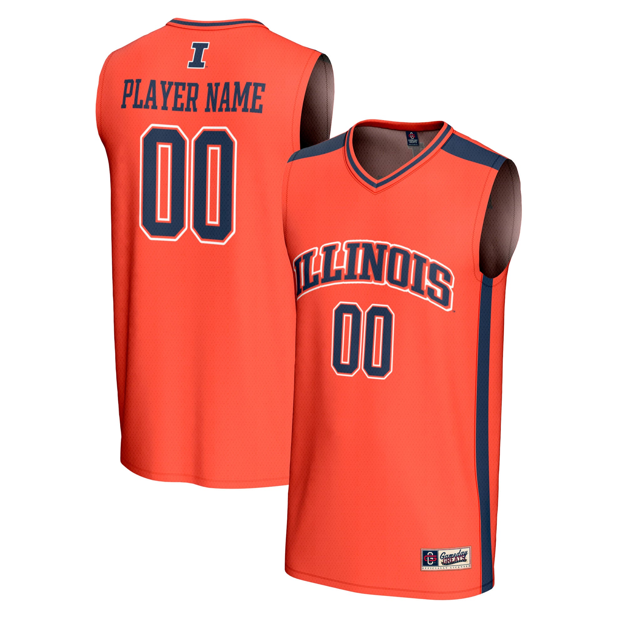 Youth GameDay Greats  Orange Illinois Fighting Illini NIL Pick-A-Player Lightweight Men's Basketball Fashion Jersey