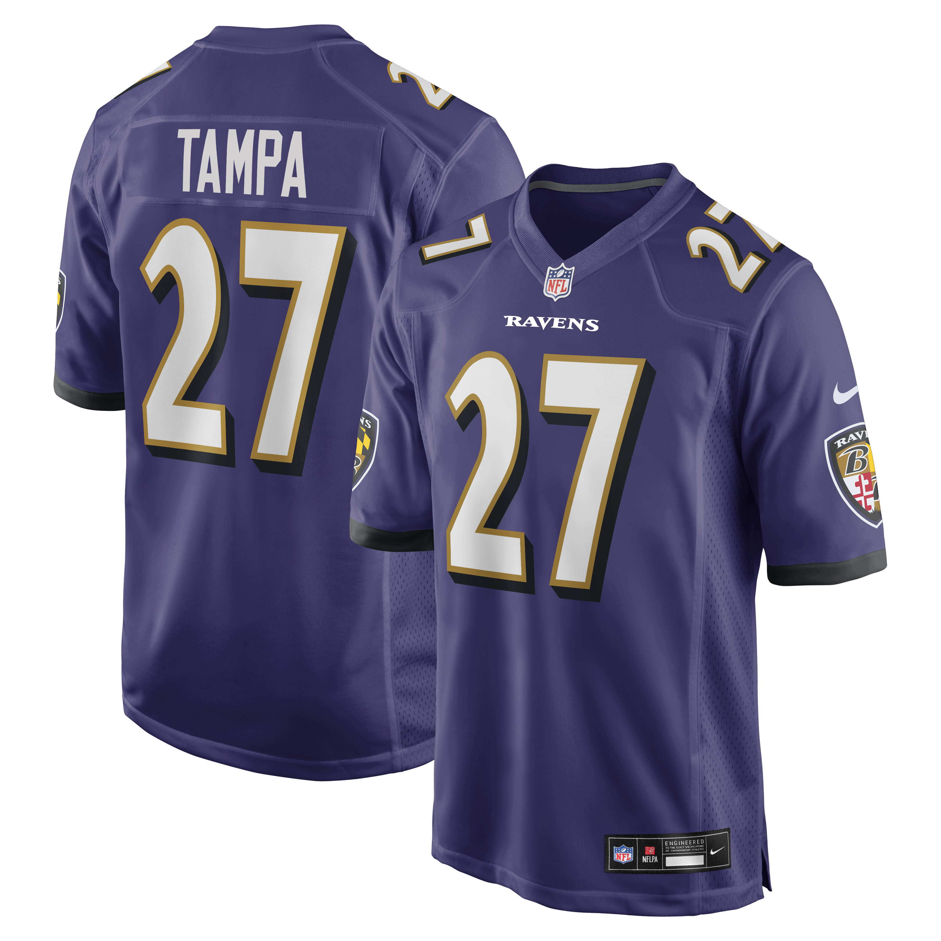 Men's Nike T.J. Tampa Purple Baltimore Ravens Team Game Jersey