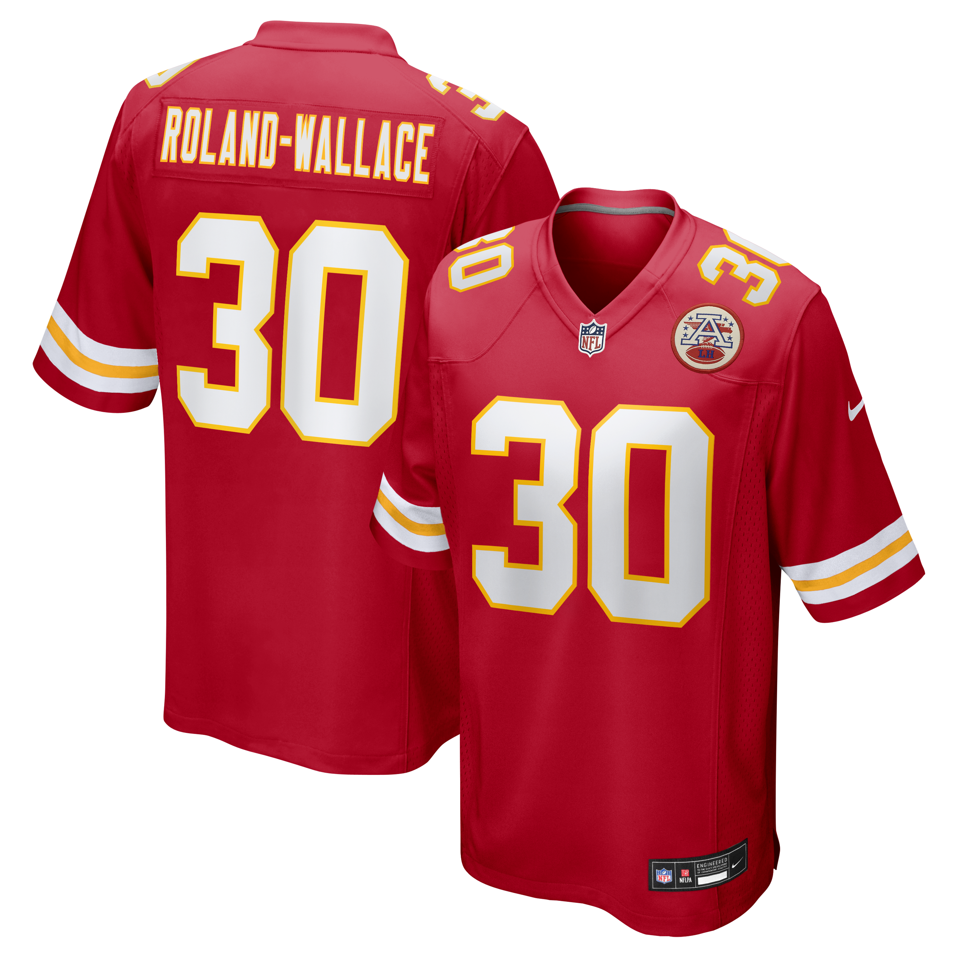 Men's Nike Chris Roland-Wallace  Red Kansas City Chiefs  Game Jersey