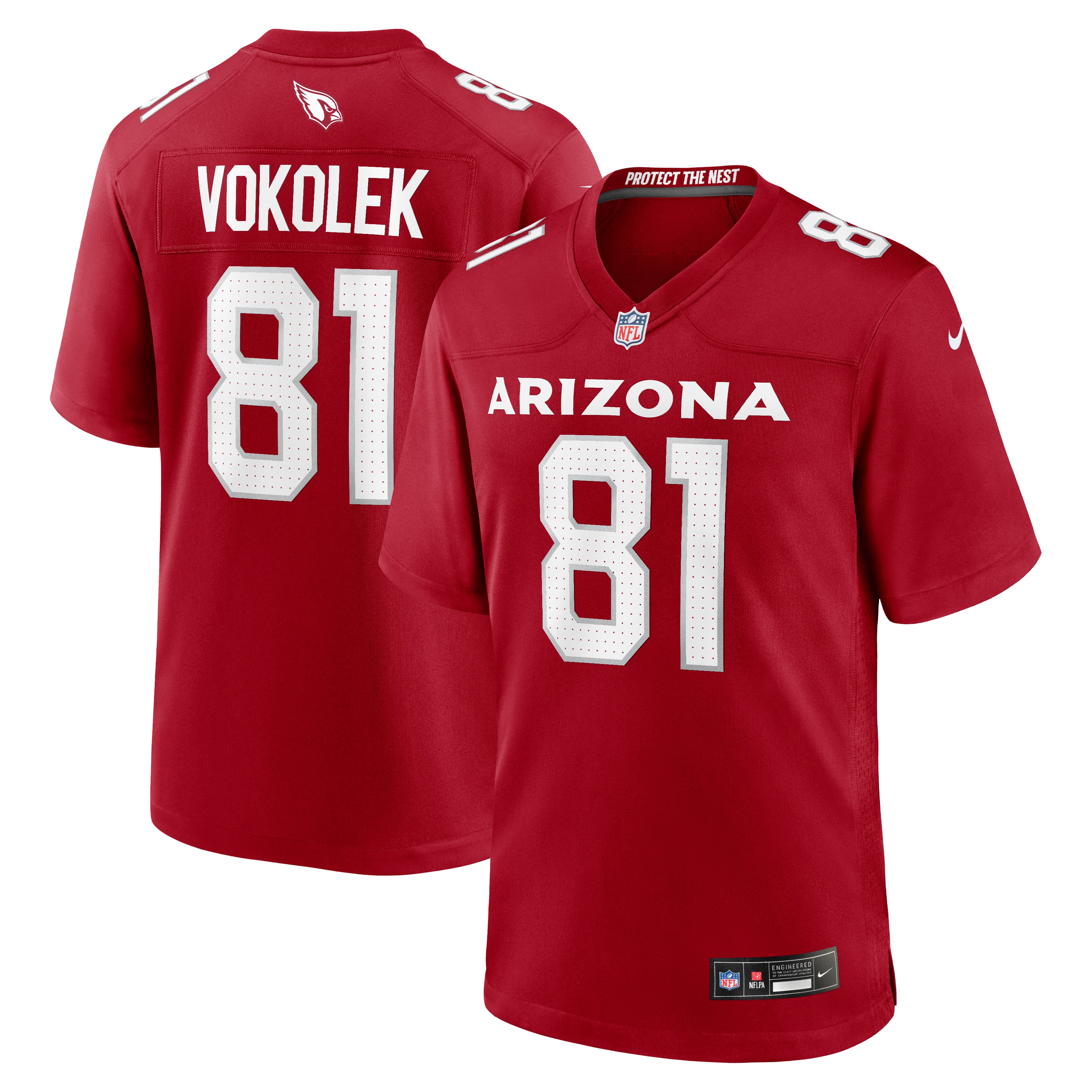 Men's Nike Travis Vokolek  Cardinal Arizona Cardinals Team Game Jersey