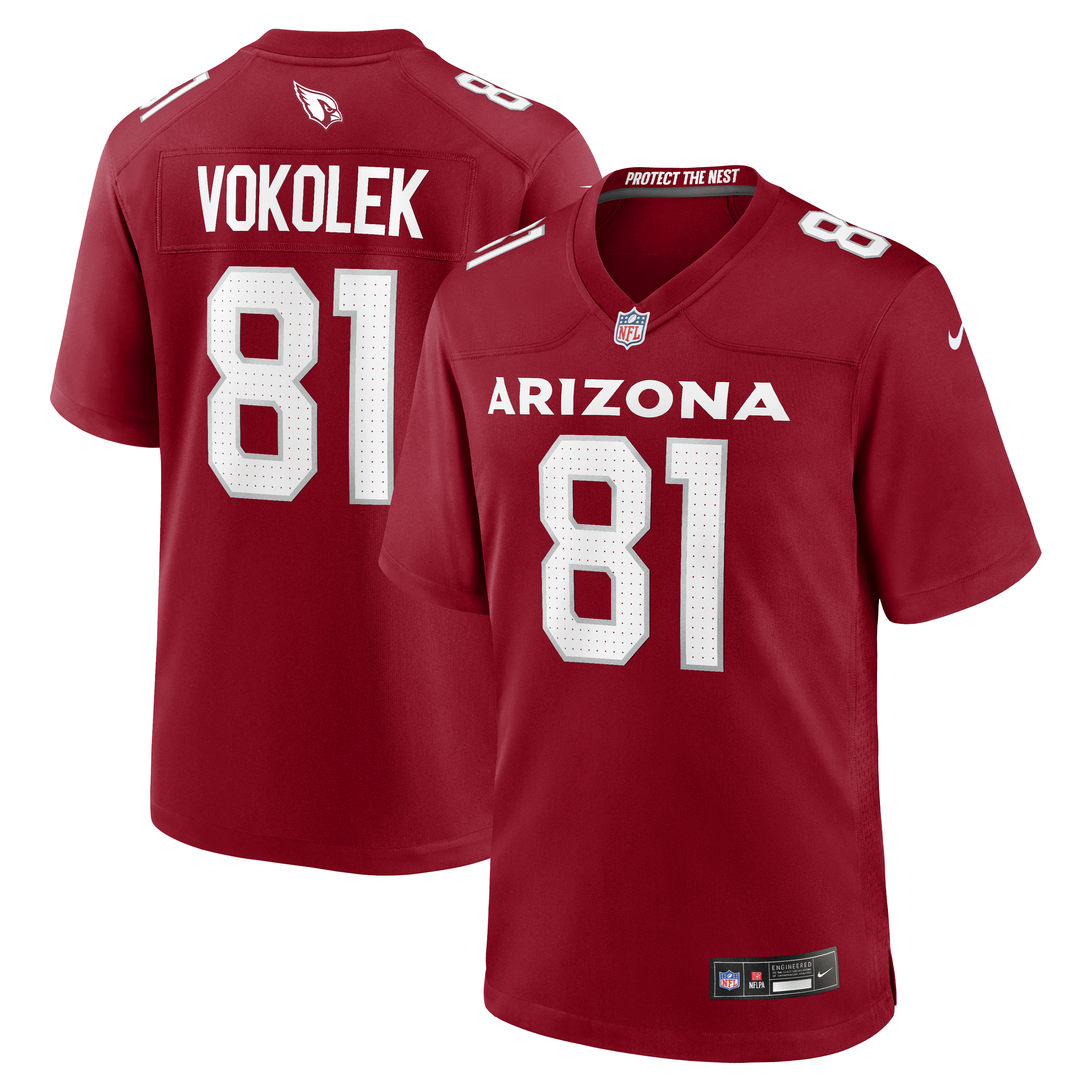 Men's Nike Travis Vokolek Cardinal Arizona Cardinals Team Game Jersey