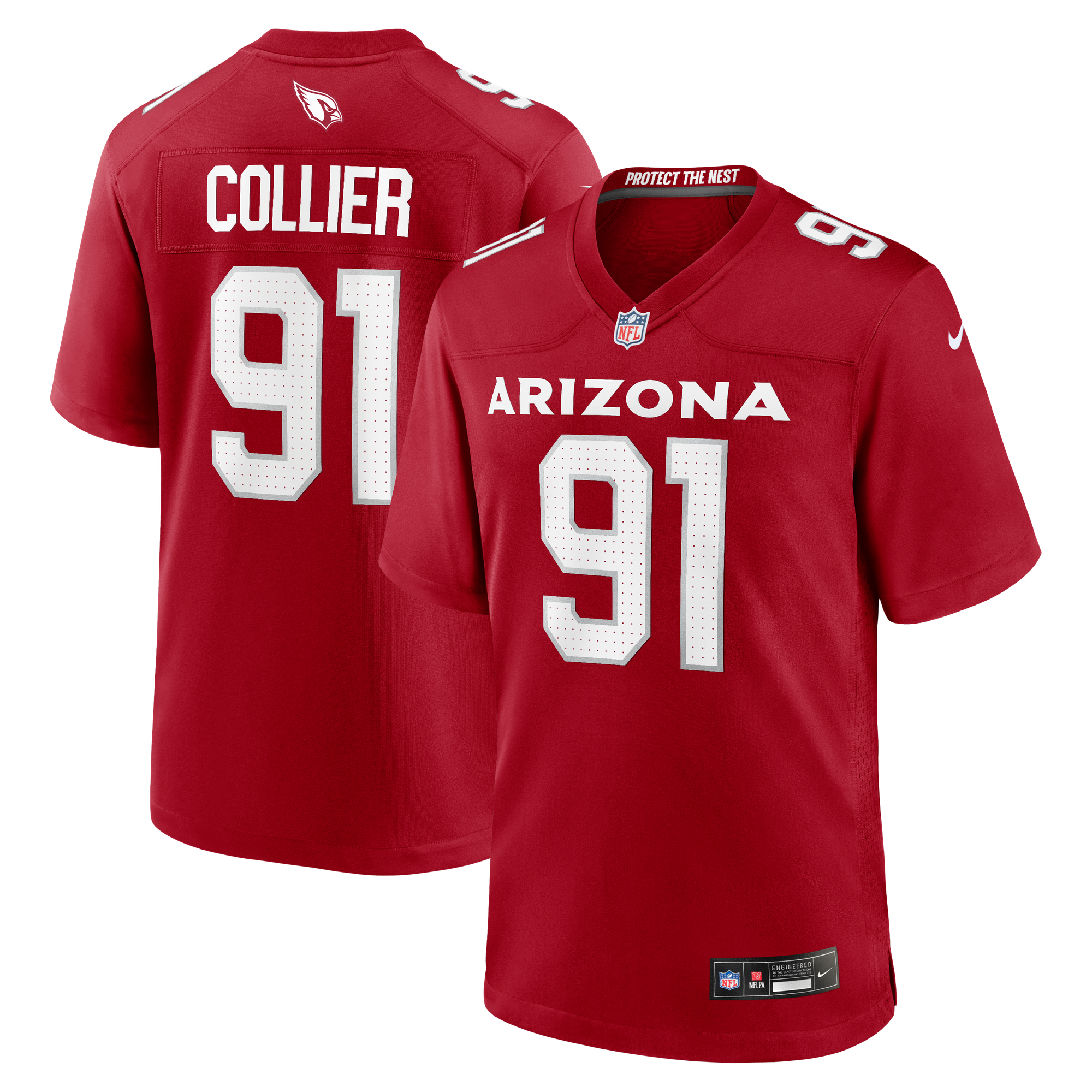 Men's Nike L.J. Collier Cardinal Arizona Cardinals Team Game Jersey