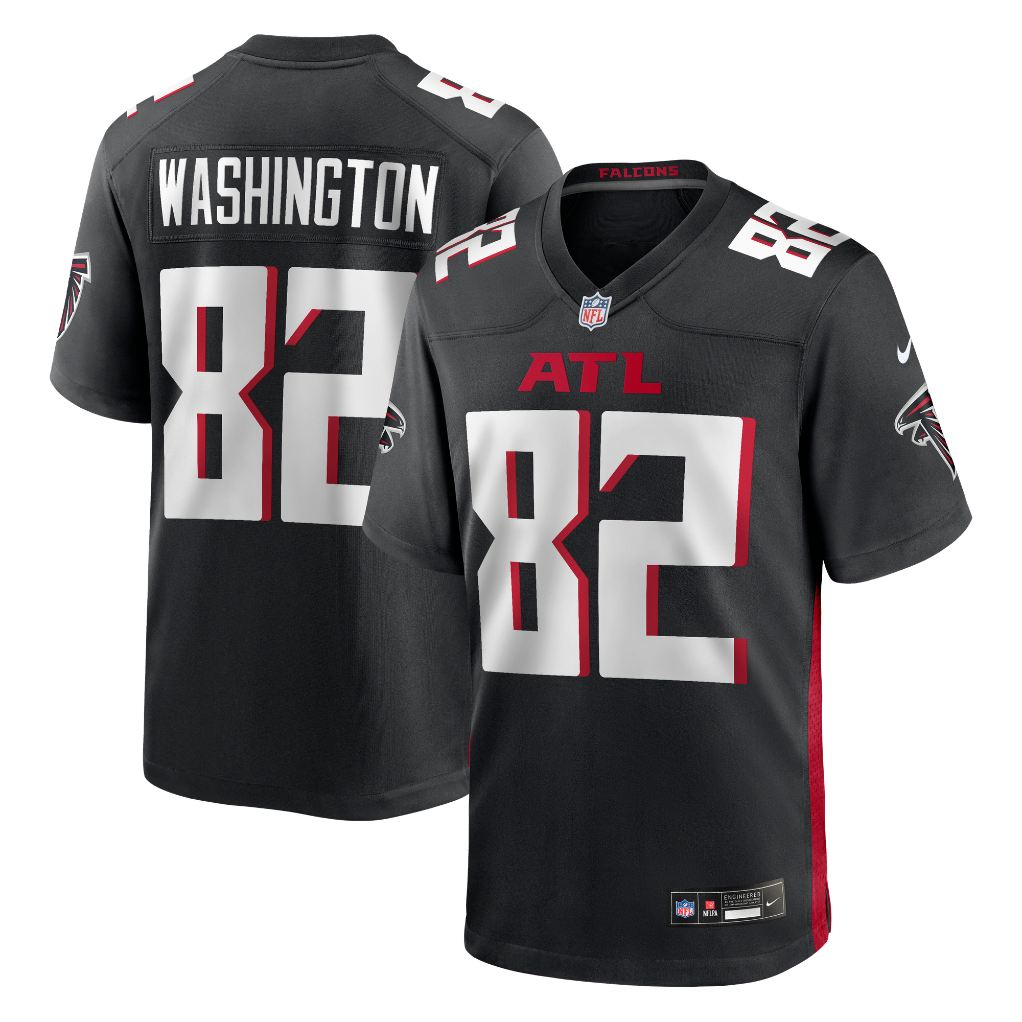 Men's Nike Casey Washington Black Atlanta Falcons Team Game Jersey