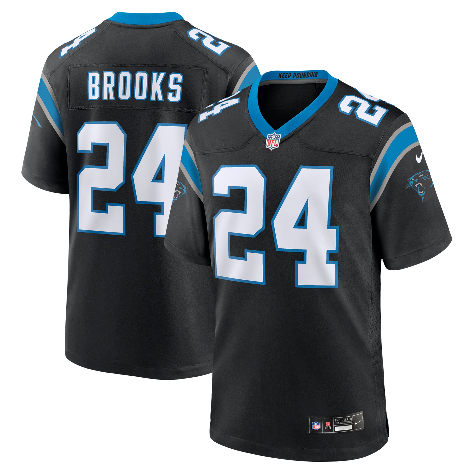 Men's Nike Jonathon Brooks Black Carolina Panthers Game Jersey