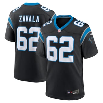 Men's Nike Chandler Zavala Black Carolina Panthers Game Jersey