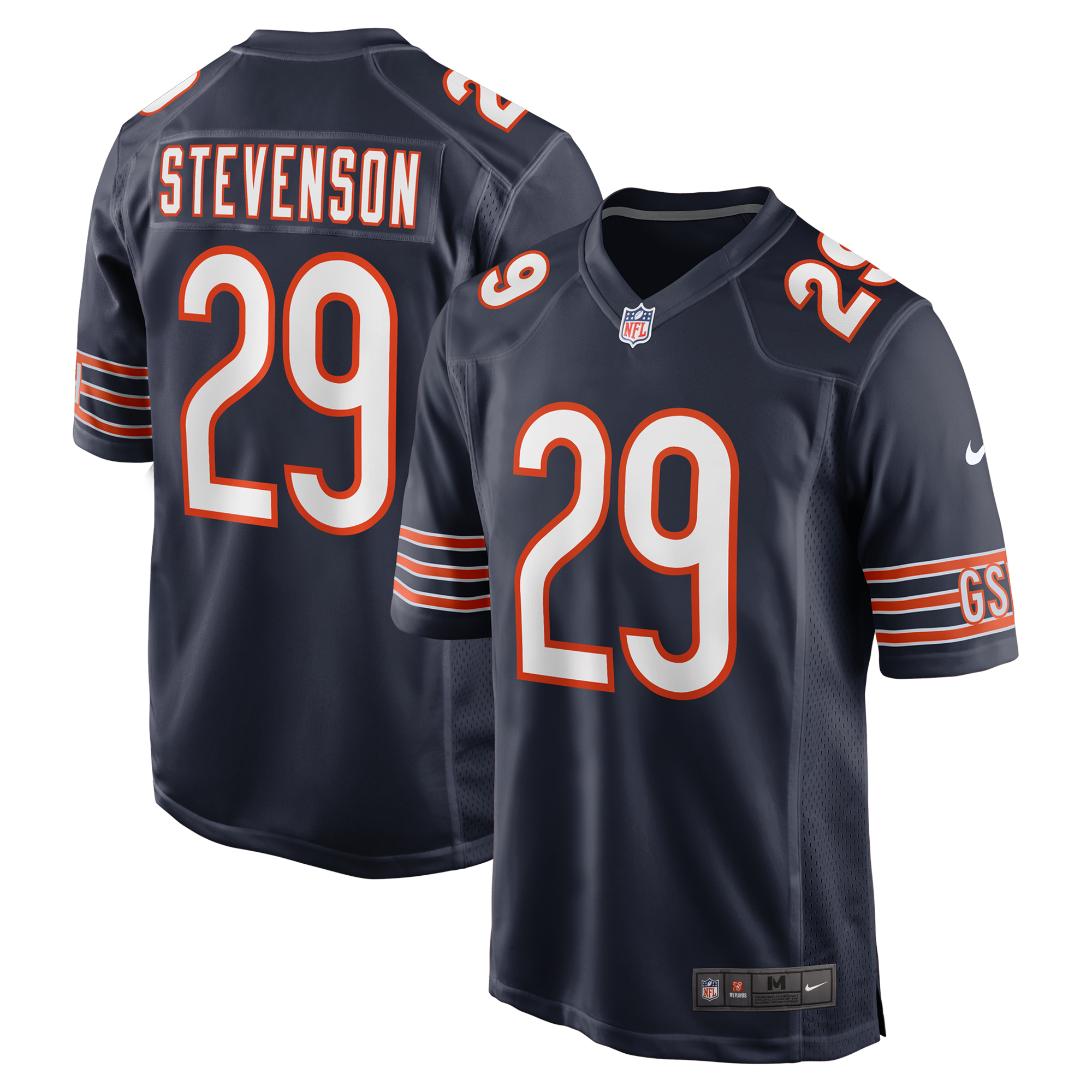 Men's Nike Tyrique Stevenson Navy Chicago Bears Game Jersey