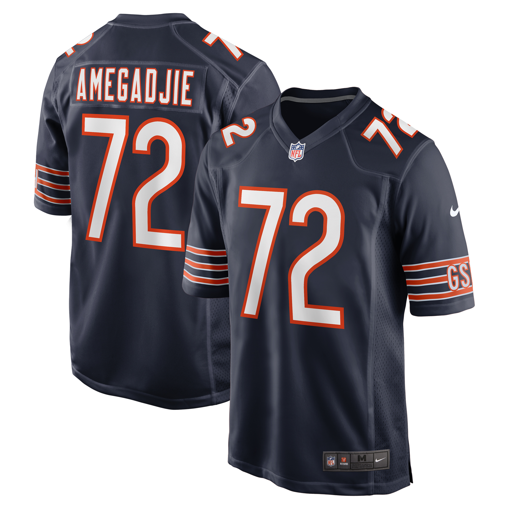 Men's Nike Kiran Amegadjie Navy Chicago Bears Game Jersey