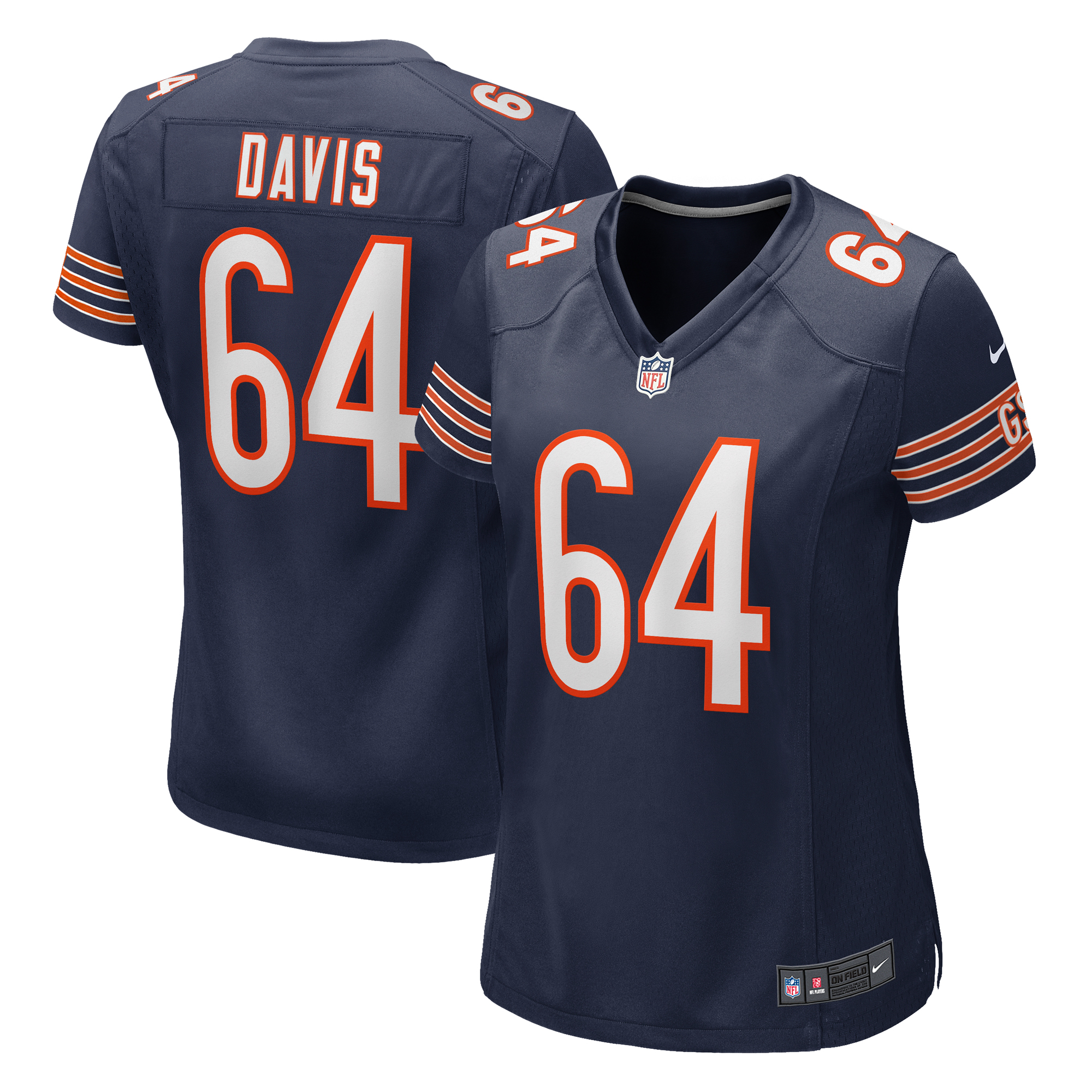 Women's Nike Nate Davis  Navy Chicago Bears  Game Jersey