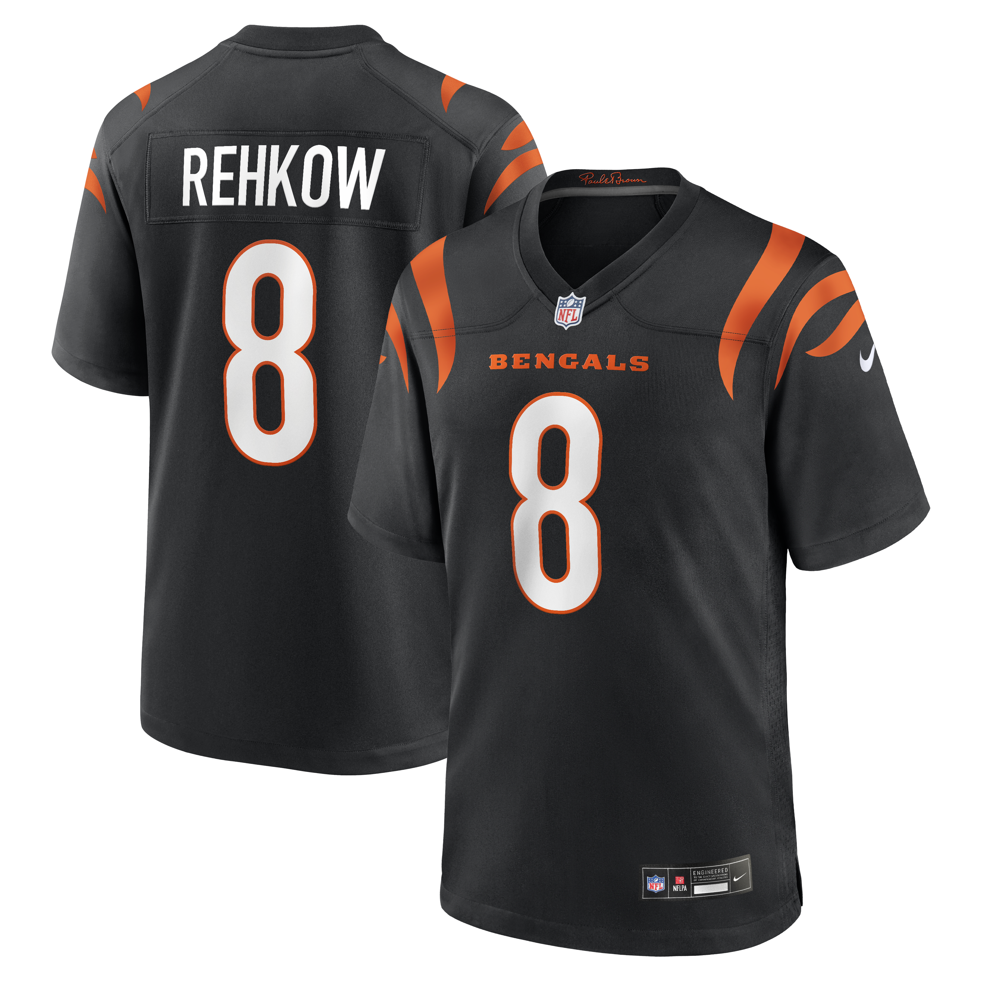 Men's Nike Ryan Rehkow  Black Cincinnati Bengals  Game Jersey