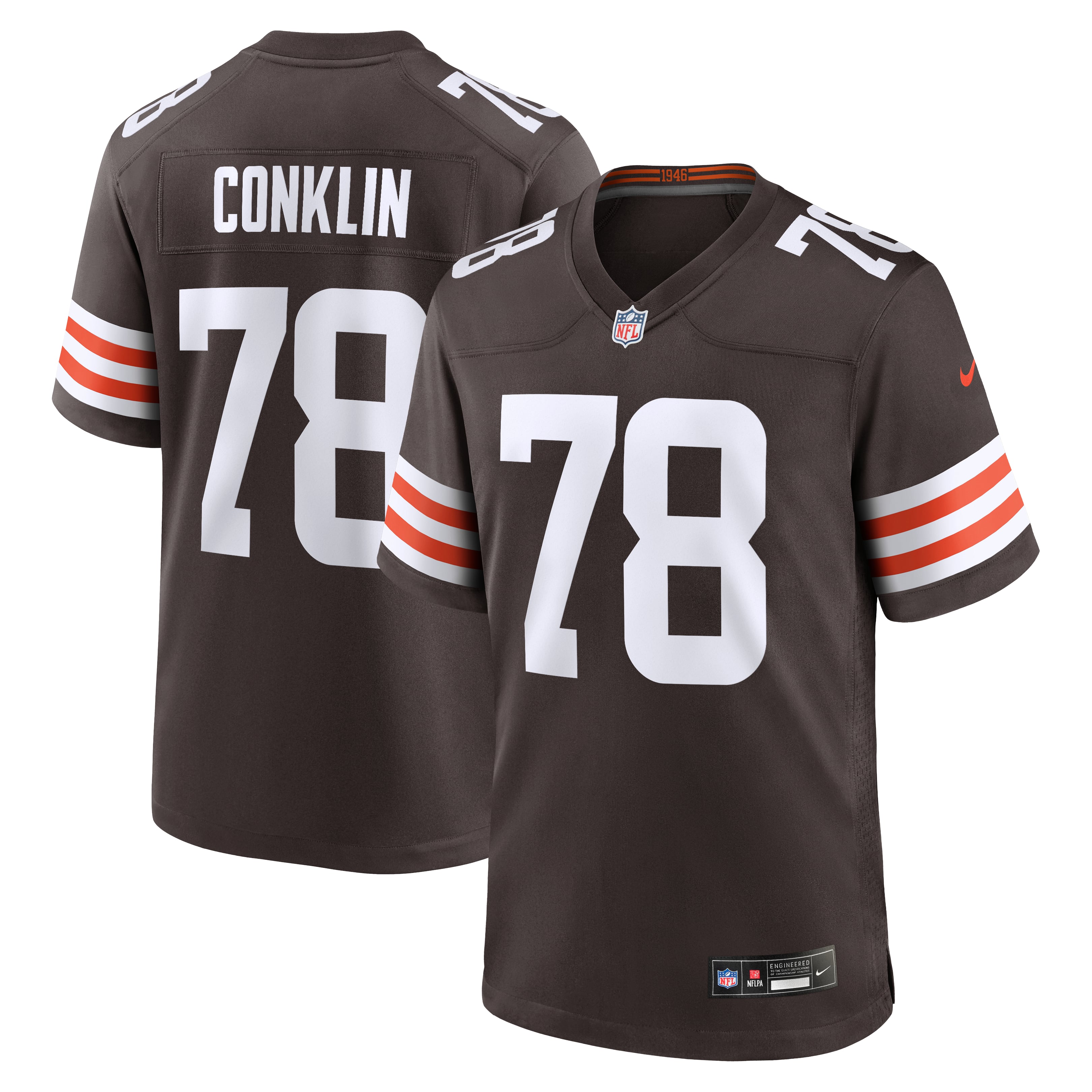 Men's Nike Jack Conklin  Brown Cleveland Browns Team Game Jersey