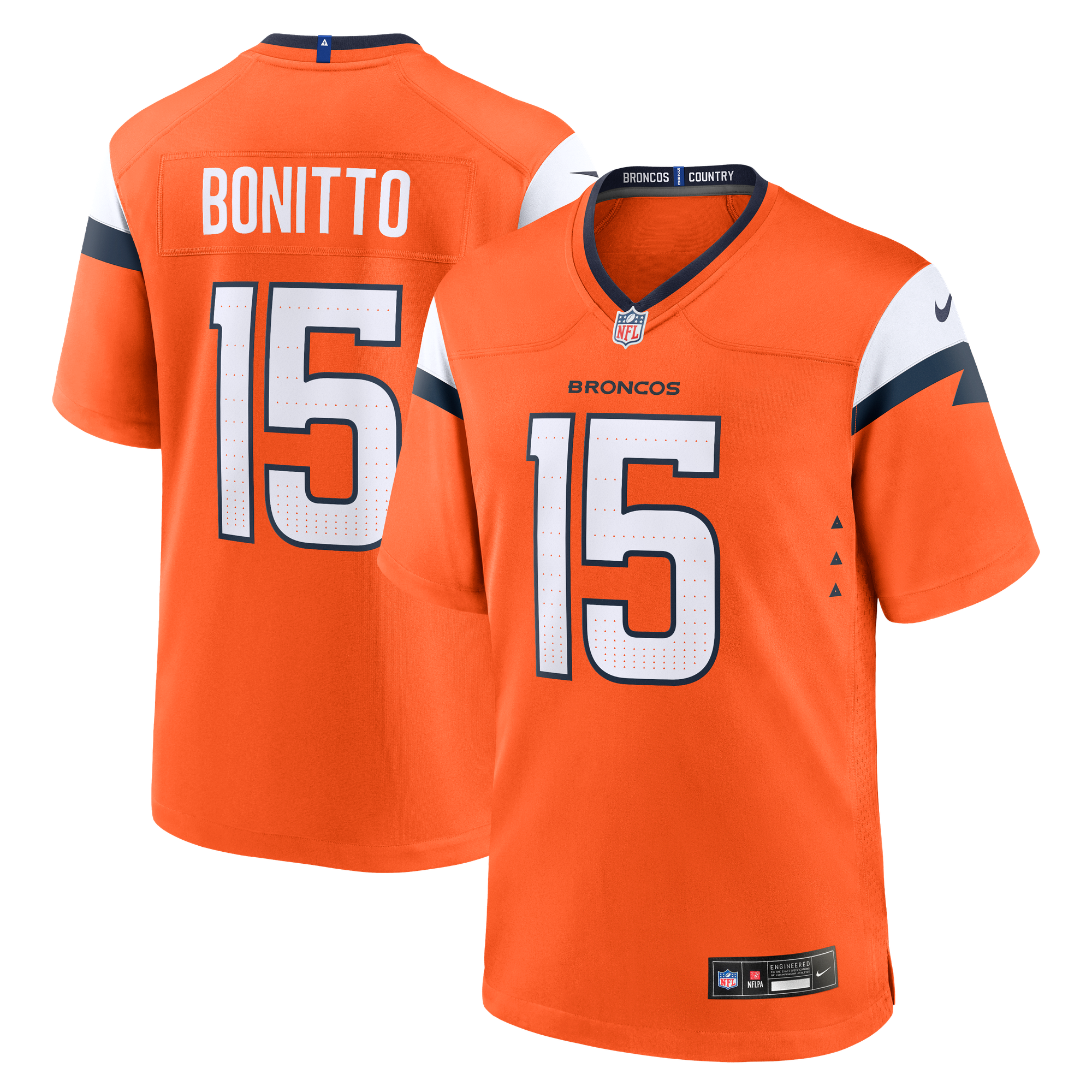 Maglia da gioco Nike Nik Bonitto Orange Denver Broncos da uomo