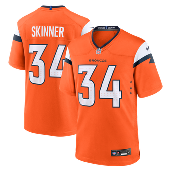 Men's Nike JL Skinner Orange Denver Broncos Team Game Jersey
