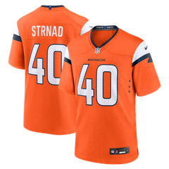 Men's Nike Justin Strnad  Orange Denver Broncos Team Game Jersey