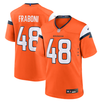 Men's Nike Mitchell Fraboni  Orange Denver Broncos Team Game Jersey