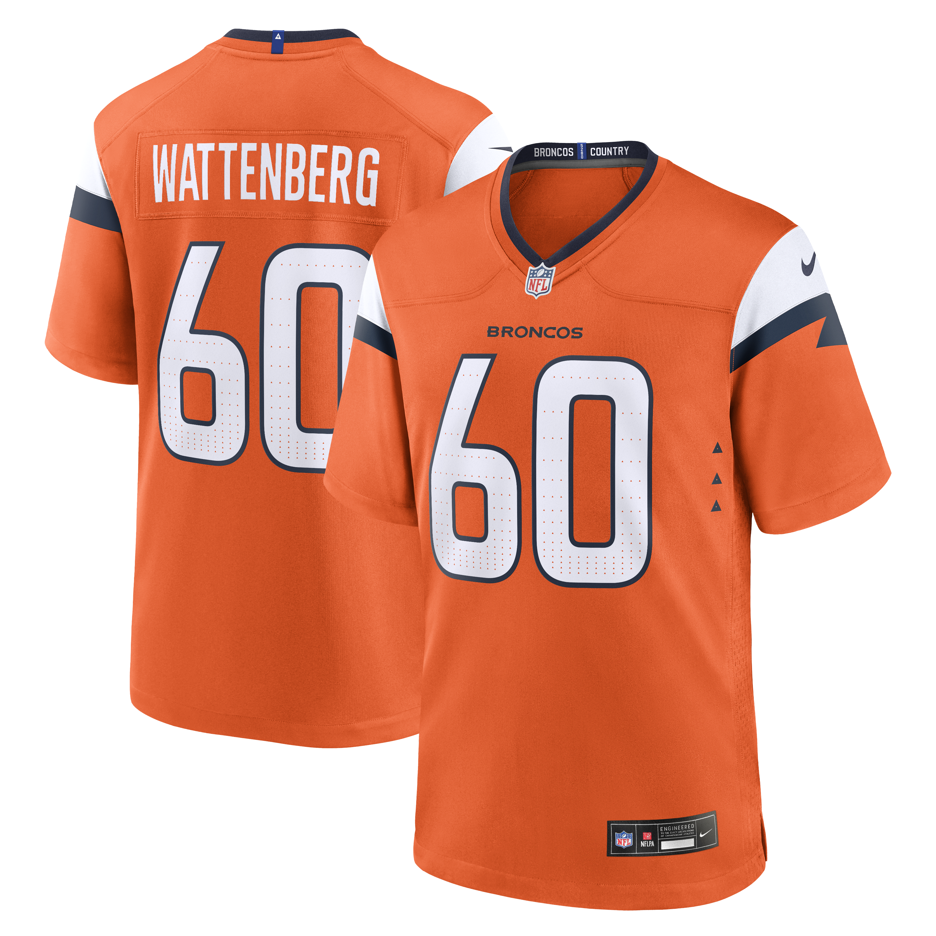 Men's Nike Luke Wattenberg Orange Denver Broncos Team Game Jersey