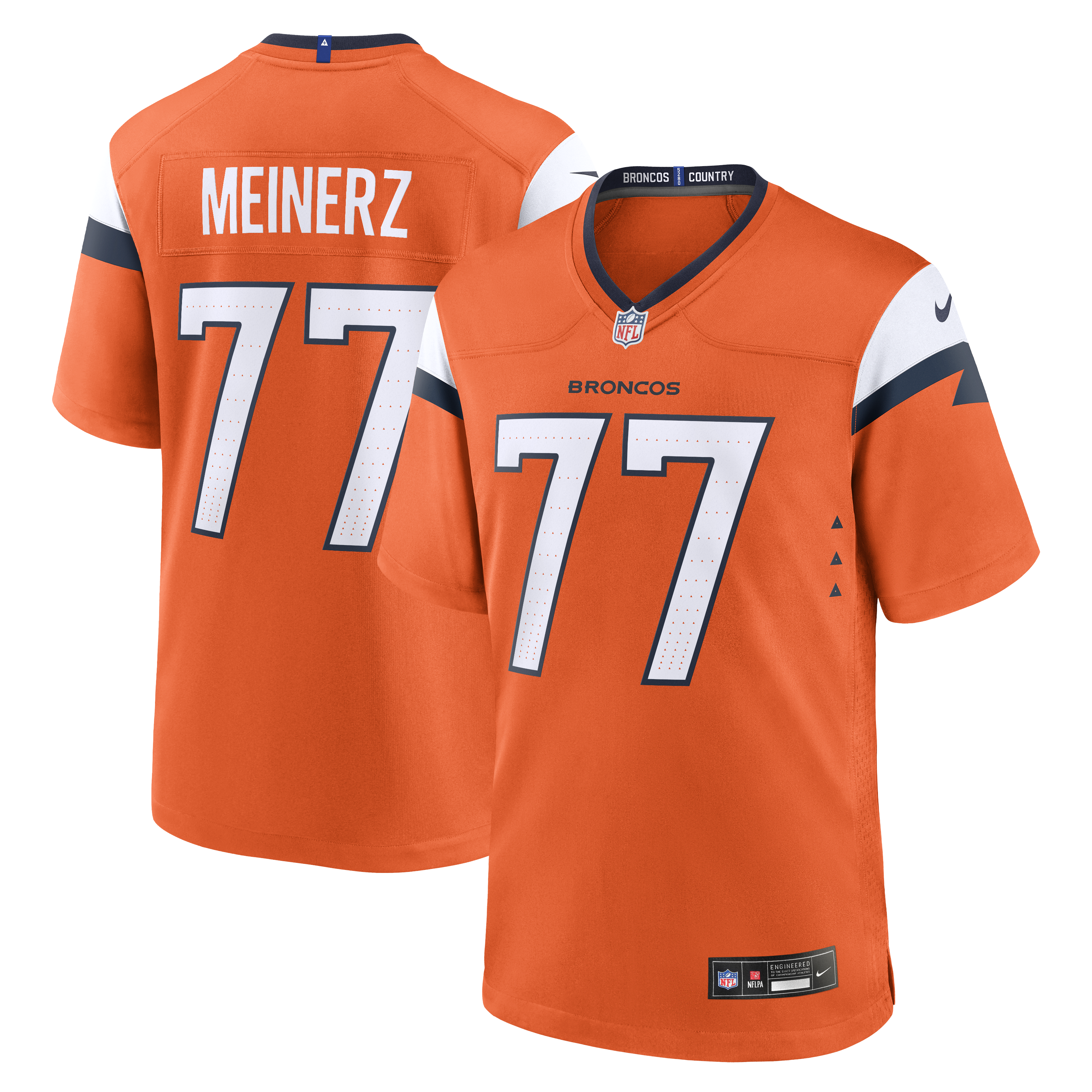 Men's Nike Quinn Meinerz Orange Denver Broncos Team Game Jersey