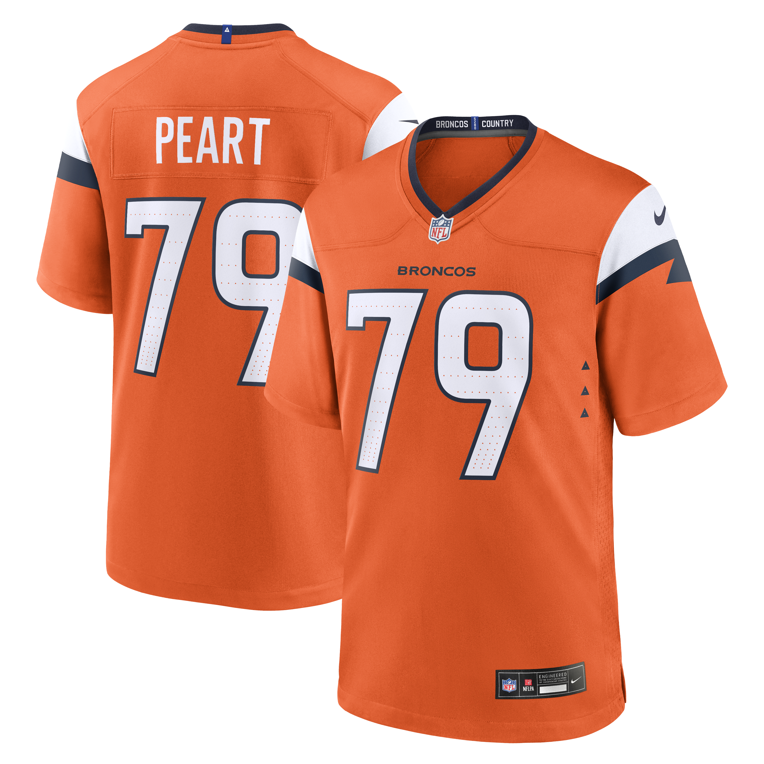 Men's Nike Matt Peart  Orange Denver Broncos Team Game Jersey