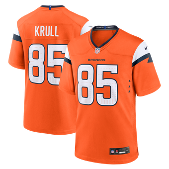 Men's Nike Lucas Krull  Orange Denver Broncos Team Game Jersey