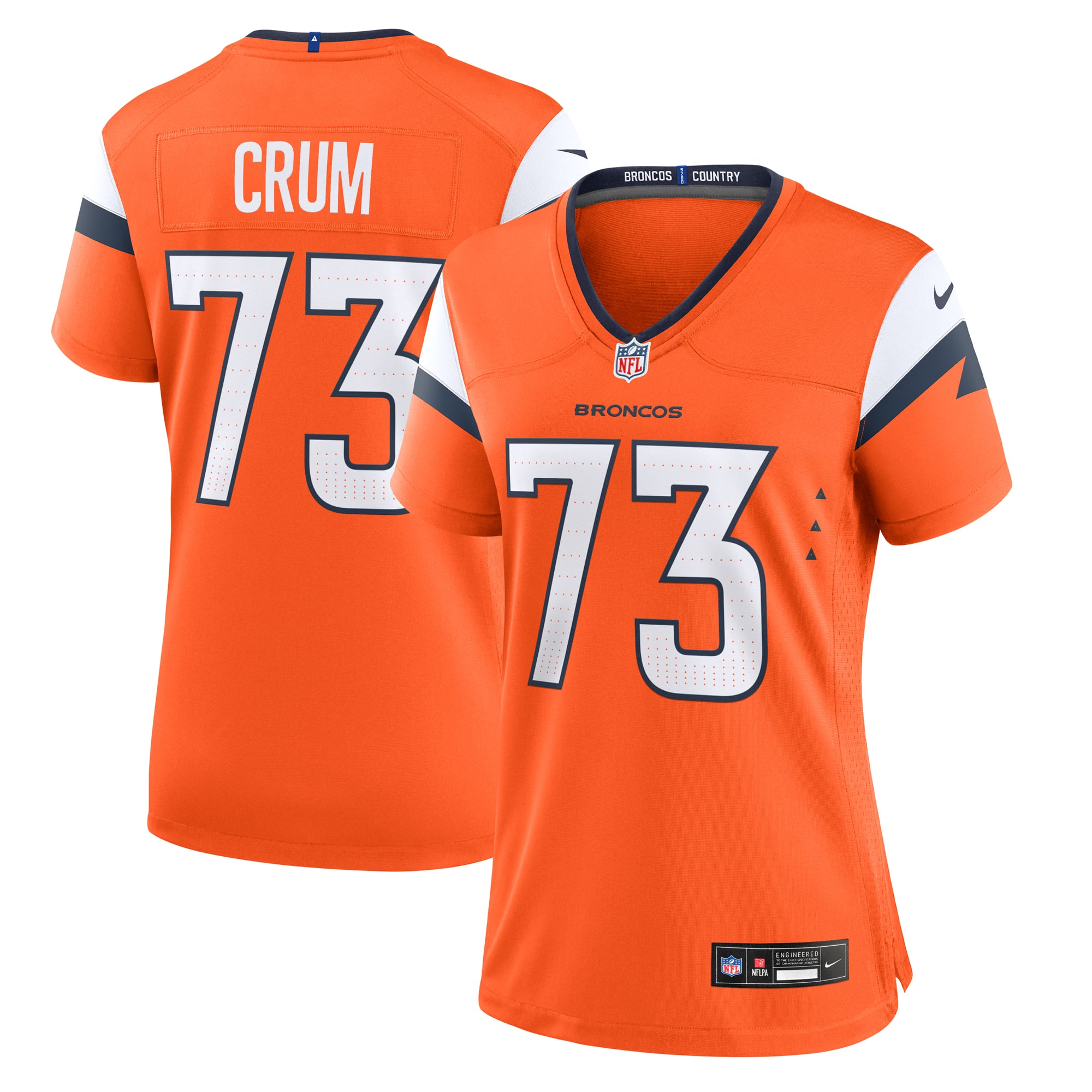 Women's Nike Frank Crum Orange Denver Broncos Team Game Jersey