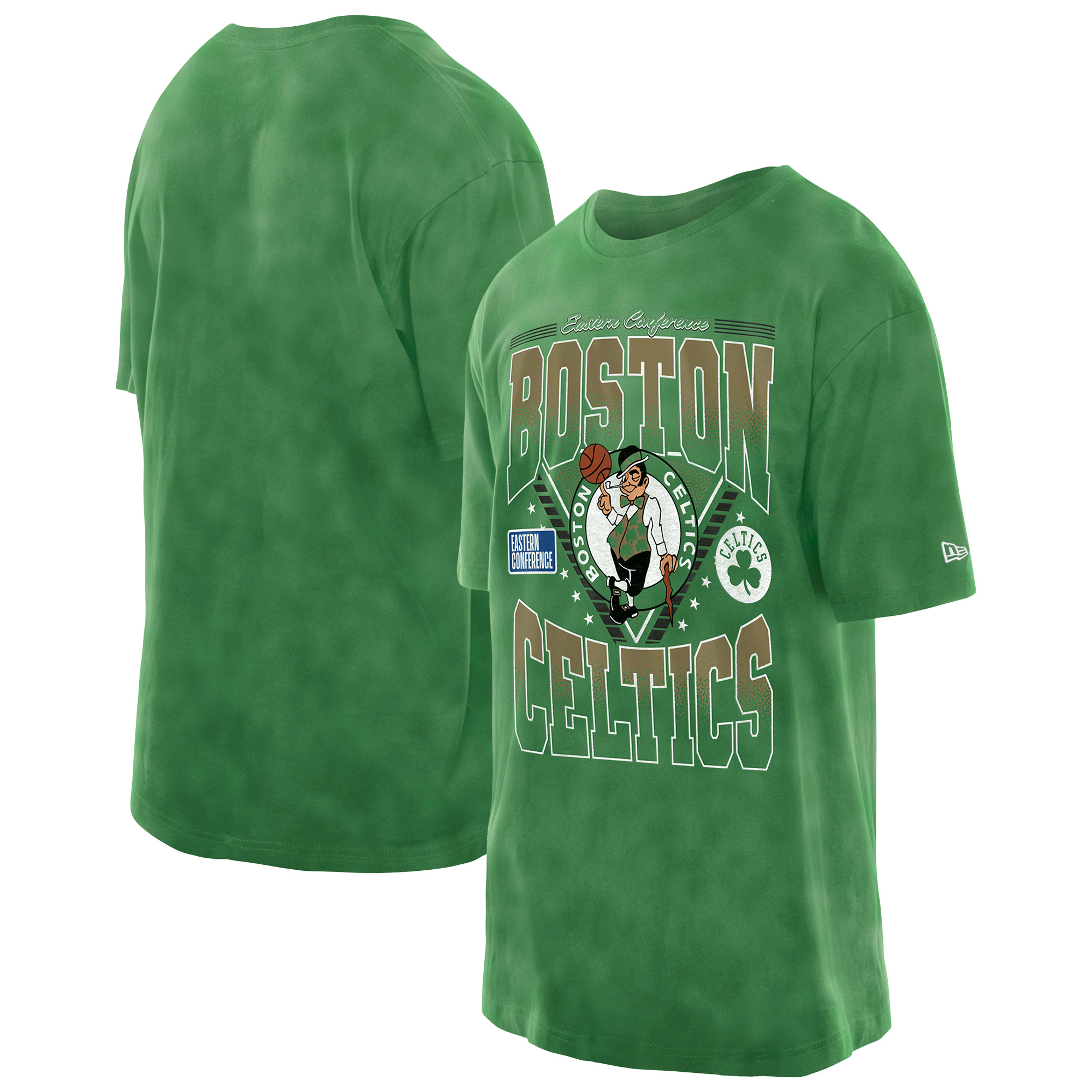 Men's New Era Kelly Green Boston Celtics Boxy Old School Sport Vintage Wash T-Shirt