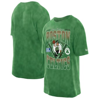 Men's New Era Kelly Green Boston Celtics Boxy Old School Sport Vintage Wash T-Shirt