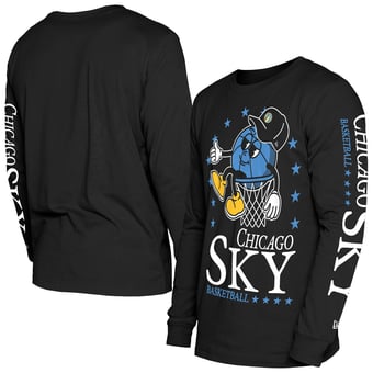 Men's New Era Black Chicago Sky Old School Sport Long Sleeve T-Shirt