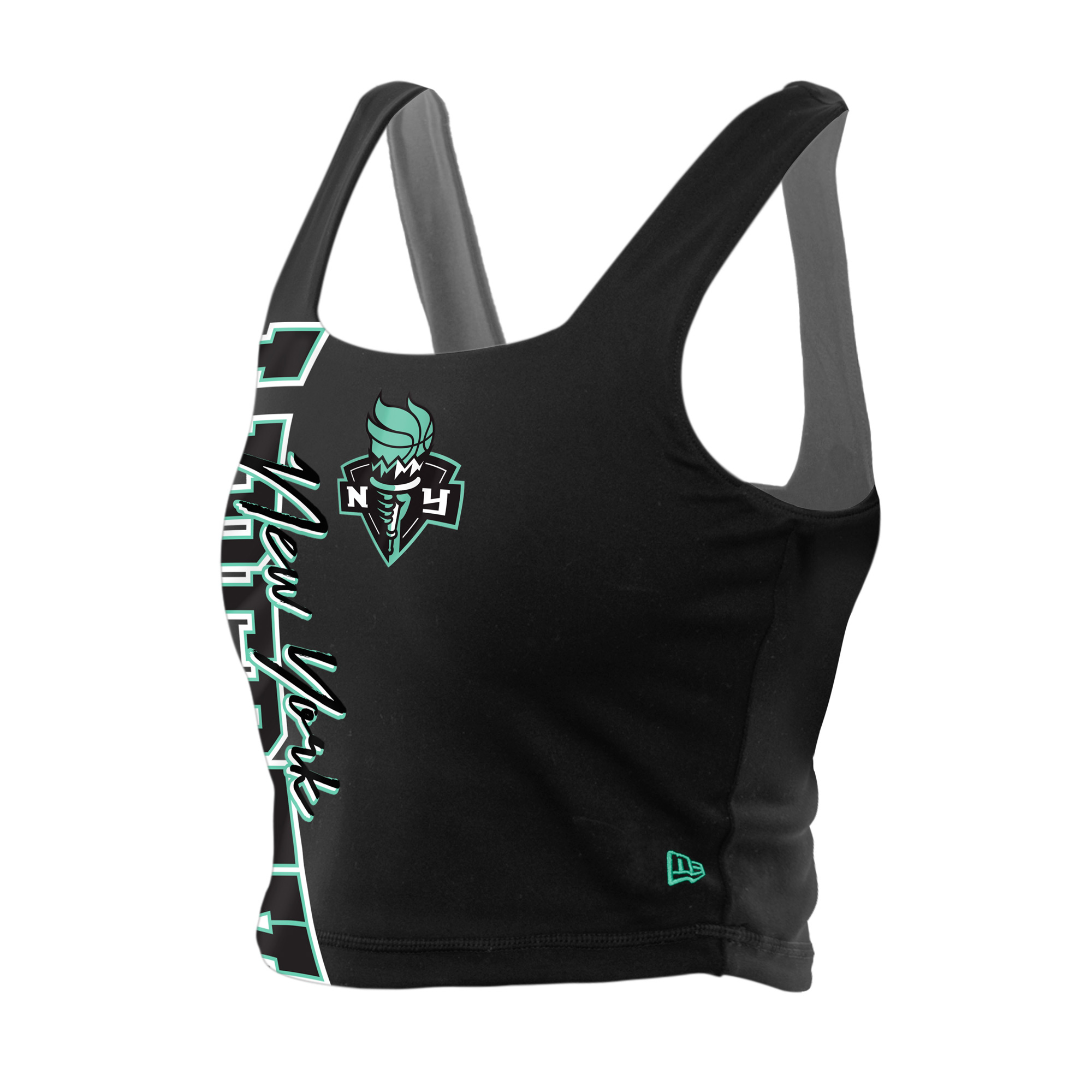 Women’s New Era Black/Gray New York Liberty Reversible Cropped Sport Classics Tank Top Women’s New Era Black/Gray New York Liberty Reversible Cropped Sport Classics Tank Top