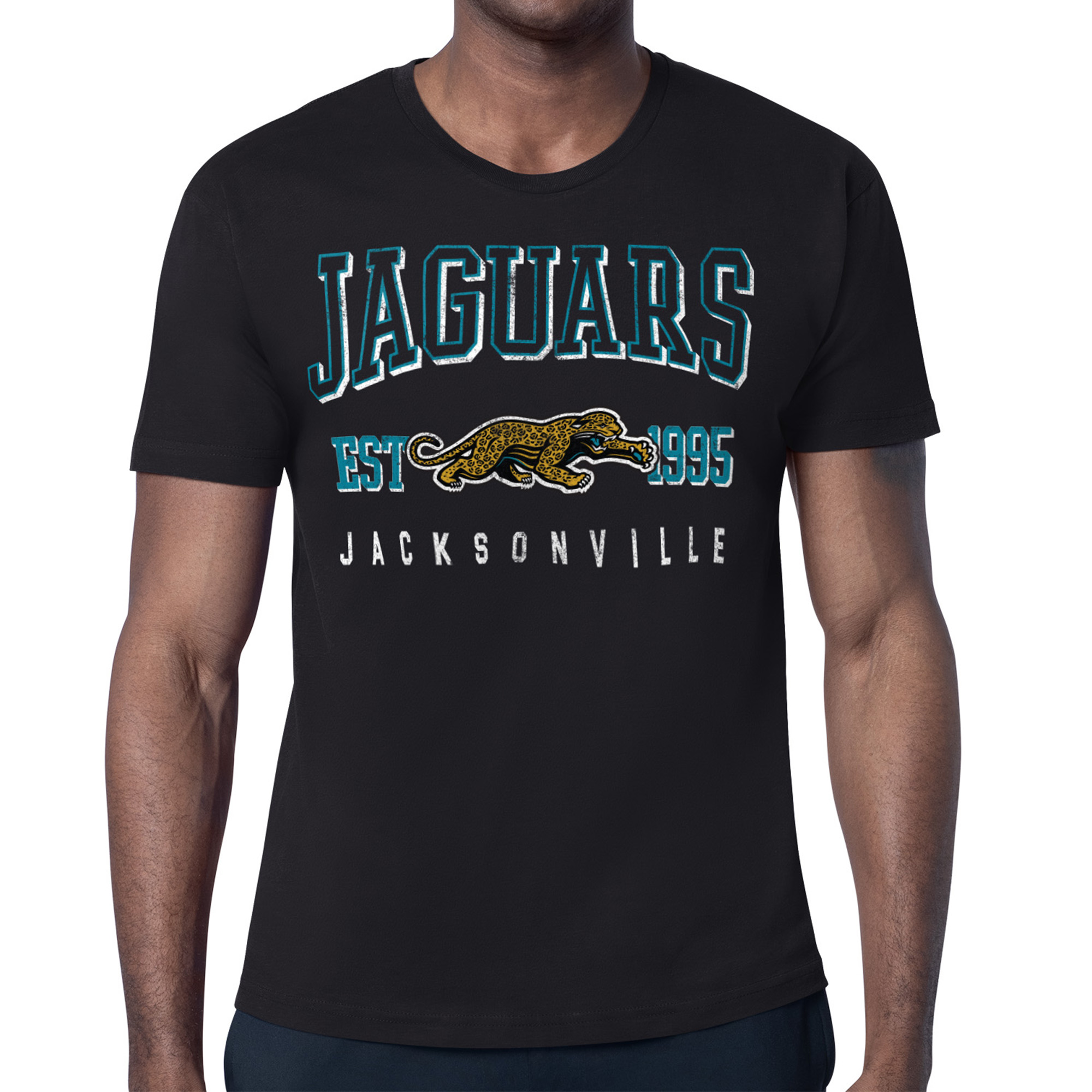 Men's Starter Black Jacksonville Jaguars Retro Team Logo T-Shirt