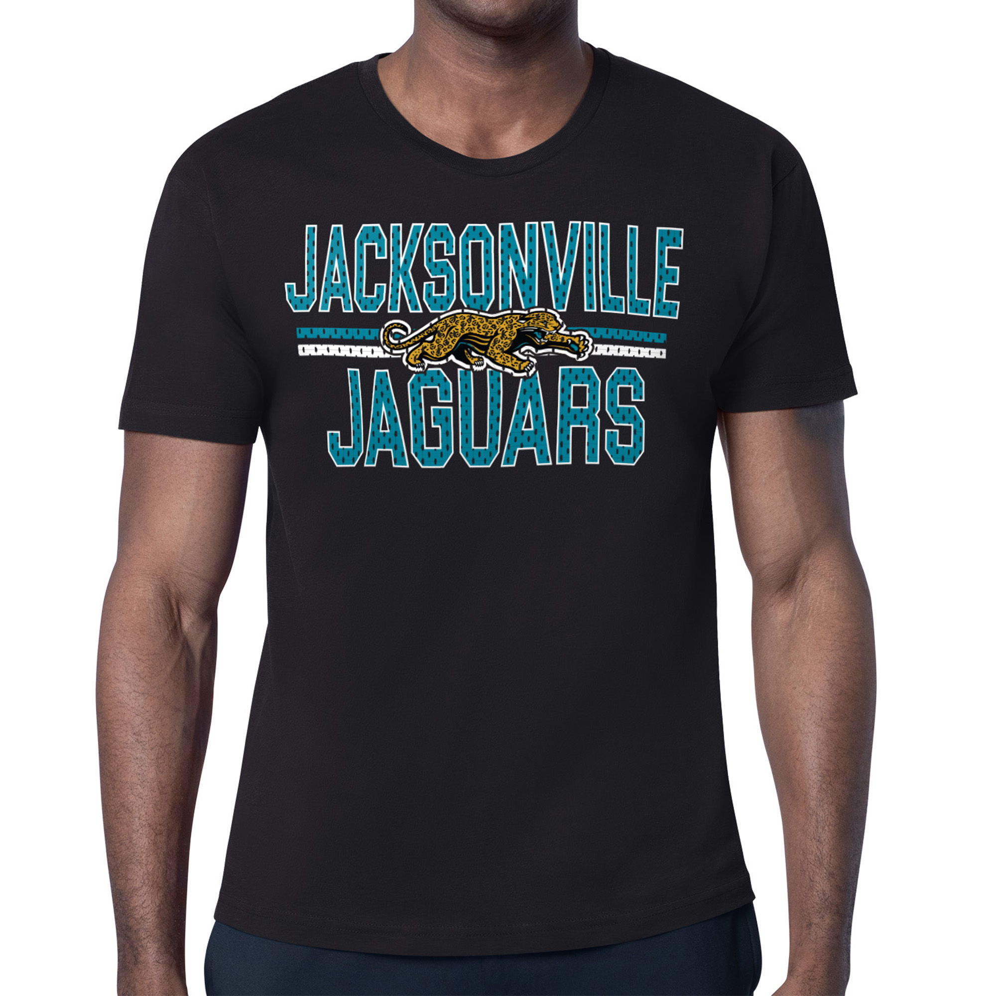 Men's Starter Black Jacksonville Jaguars Mesh Look Retro Team Logo T-Shirt