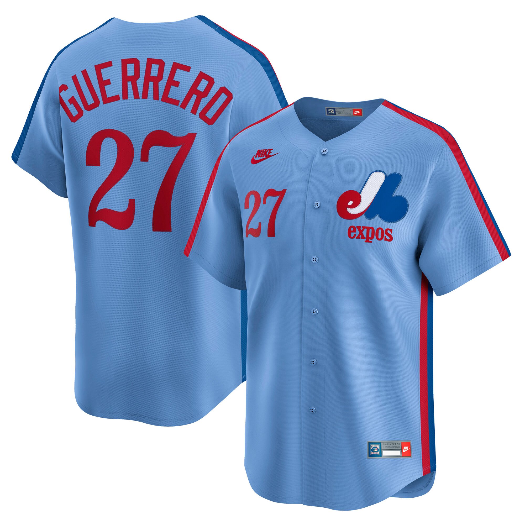 Men's Nike Vladimir Guerrero Powder Blue Montreal Expos Cooperstown Collection Limited Jersey
