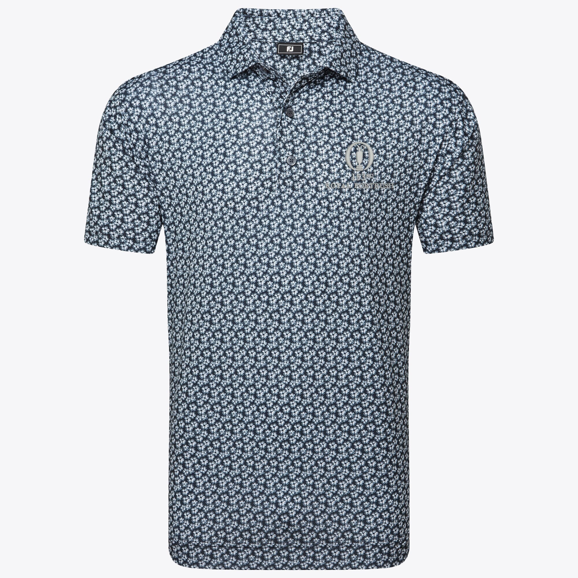 Polo The 153rd Open Royal Portrush FootJoy Floral Sketch Print Lisle - Blu Navy