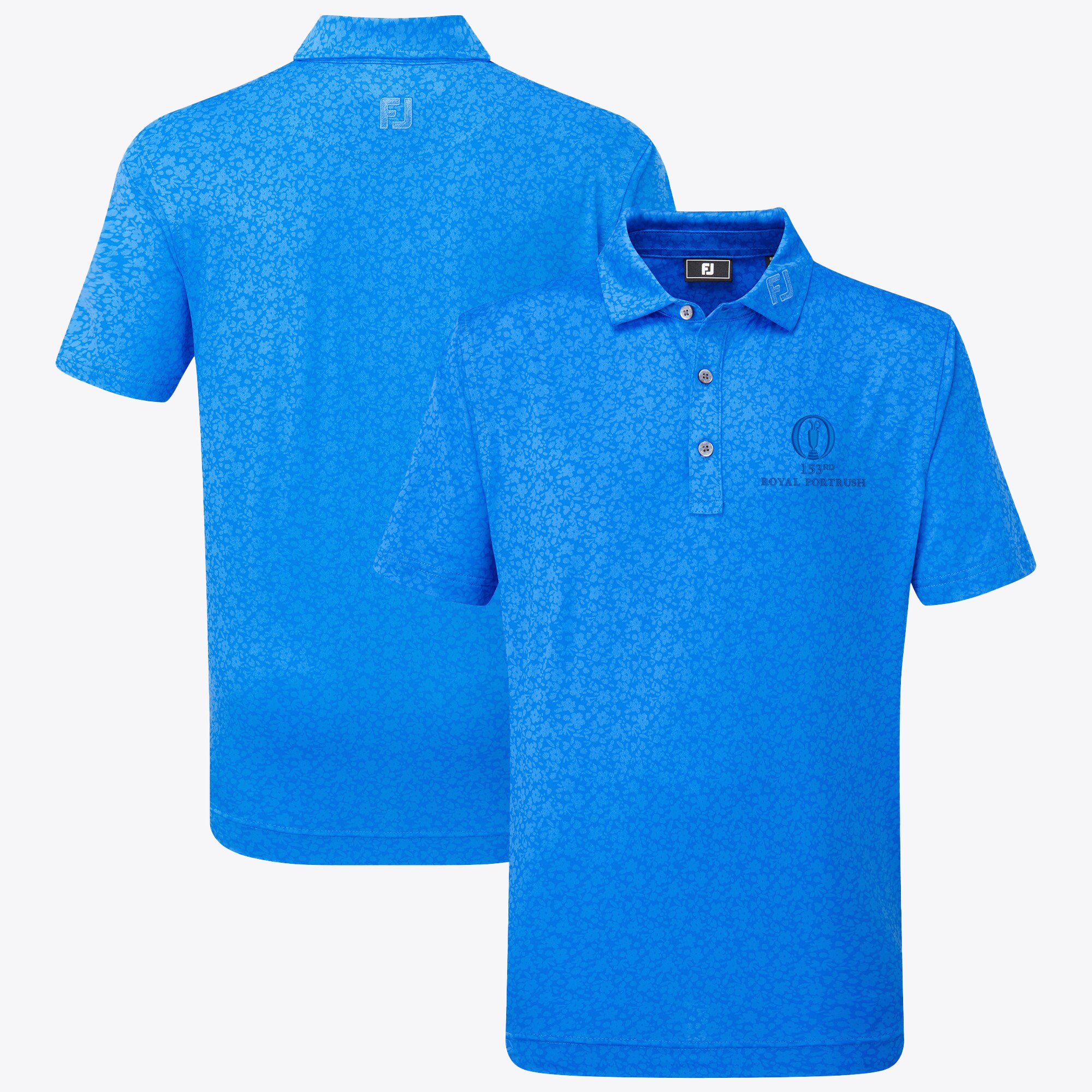 Polo The 153rd Open Royal Portrush FootJoy Painted Floral Lisle - Cobalt - Giovani