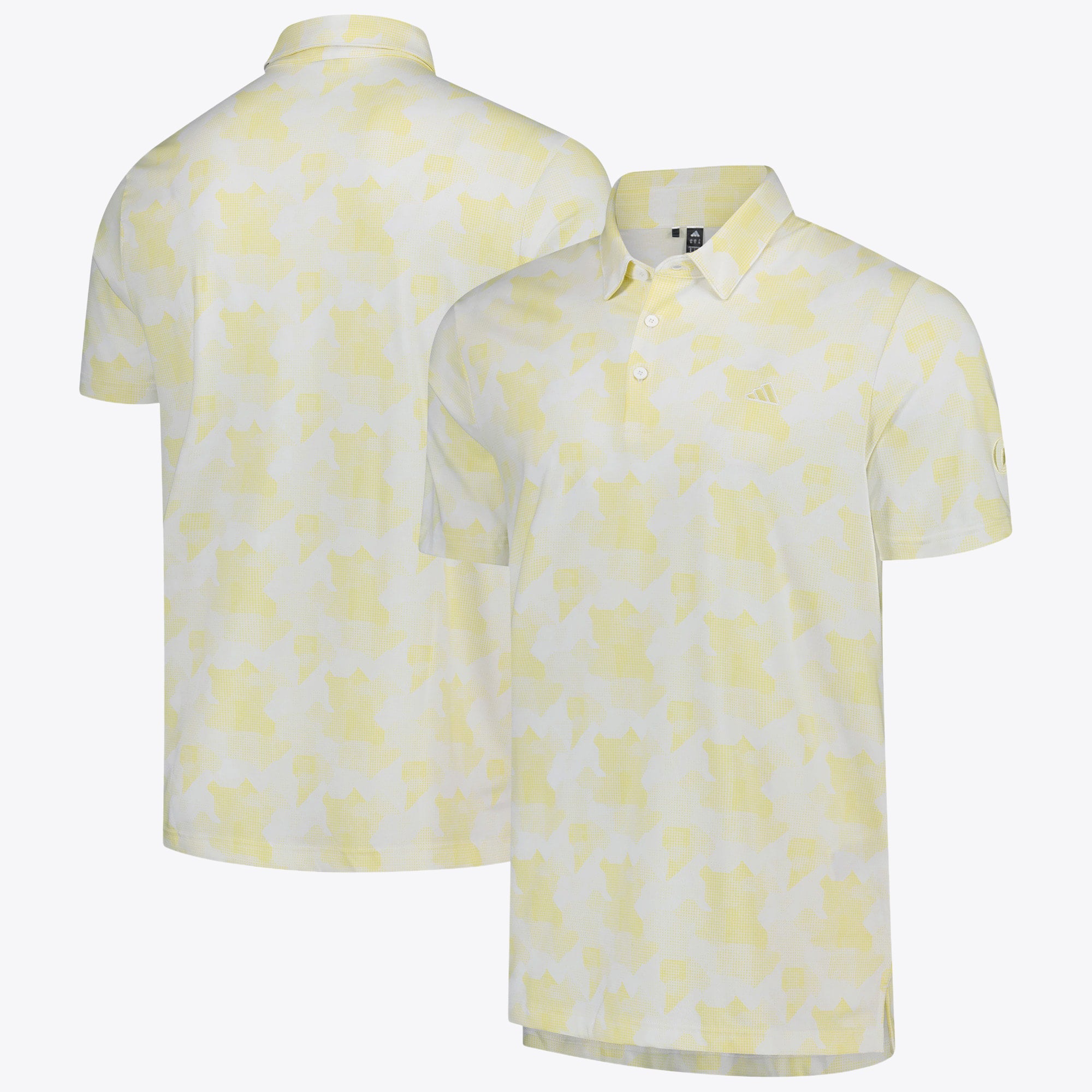 Polo The Open adidas All Over Print - Bianco/Giallo