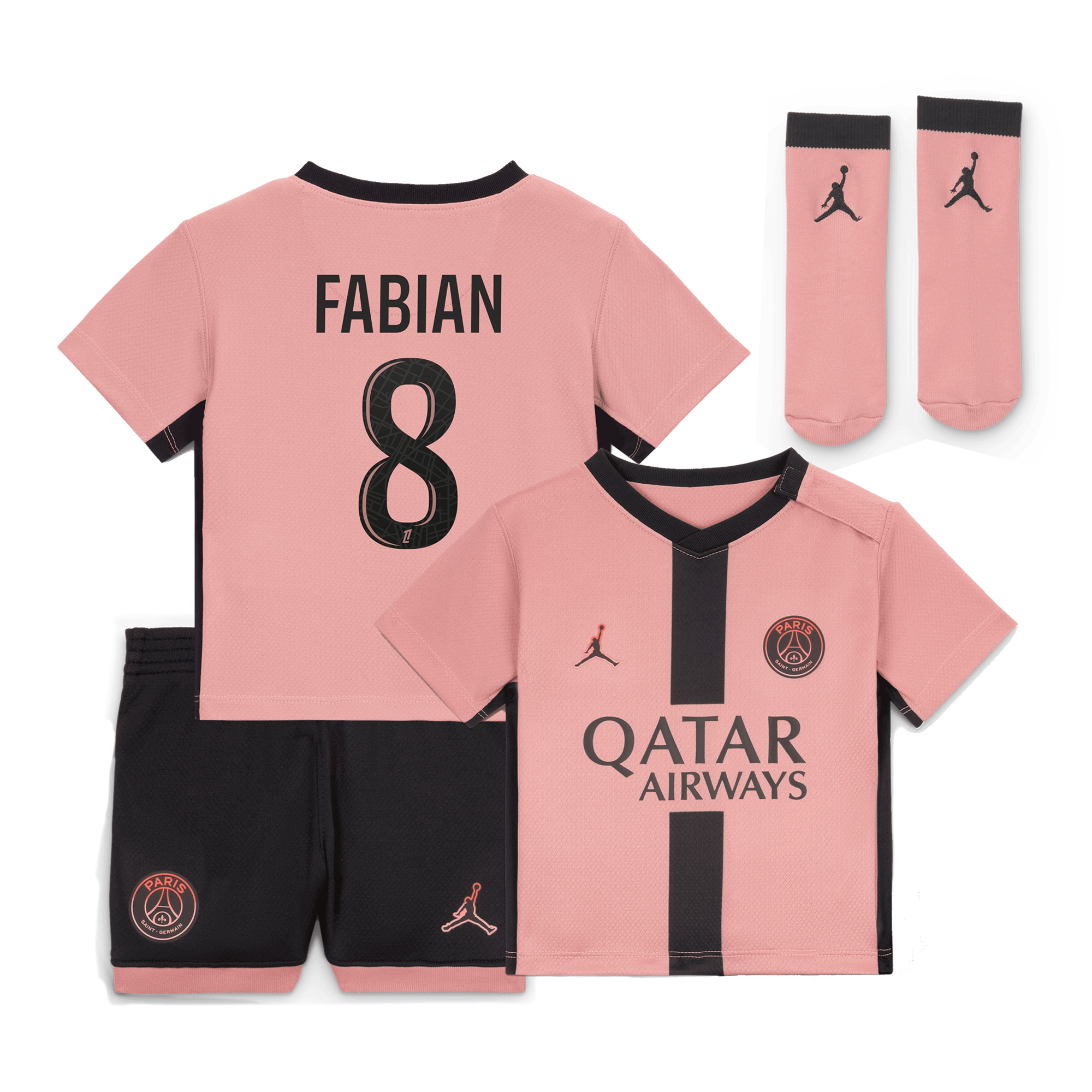 Tenue Third PSG Jordan 24/25 - Bébé avec flocage Fabian  8