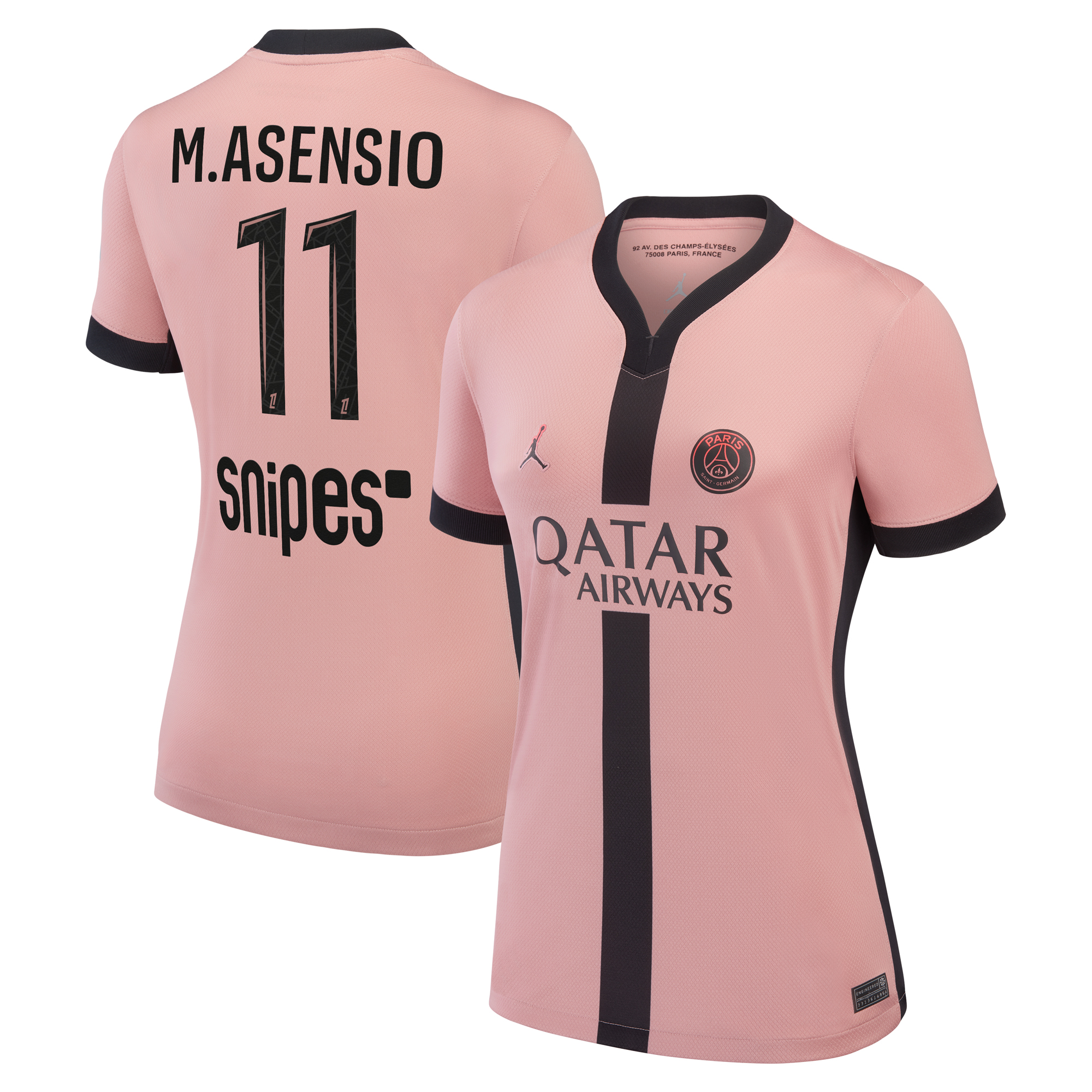 Maillot Third Stadium PSG Jordan 24/25 - Femme avec flocage M.Asensio 11