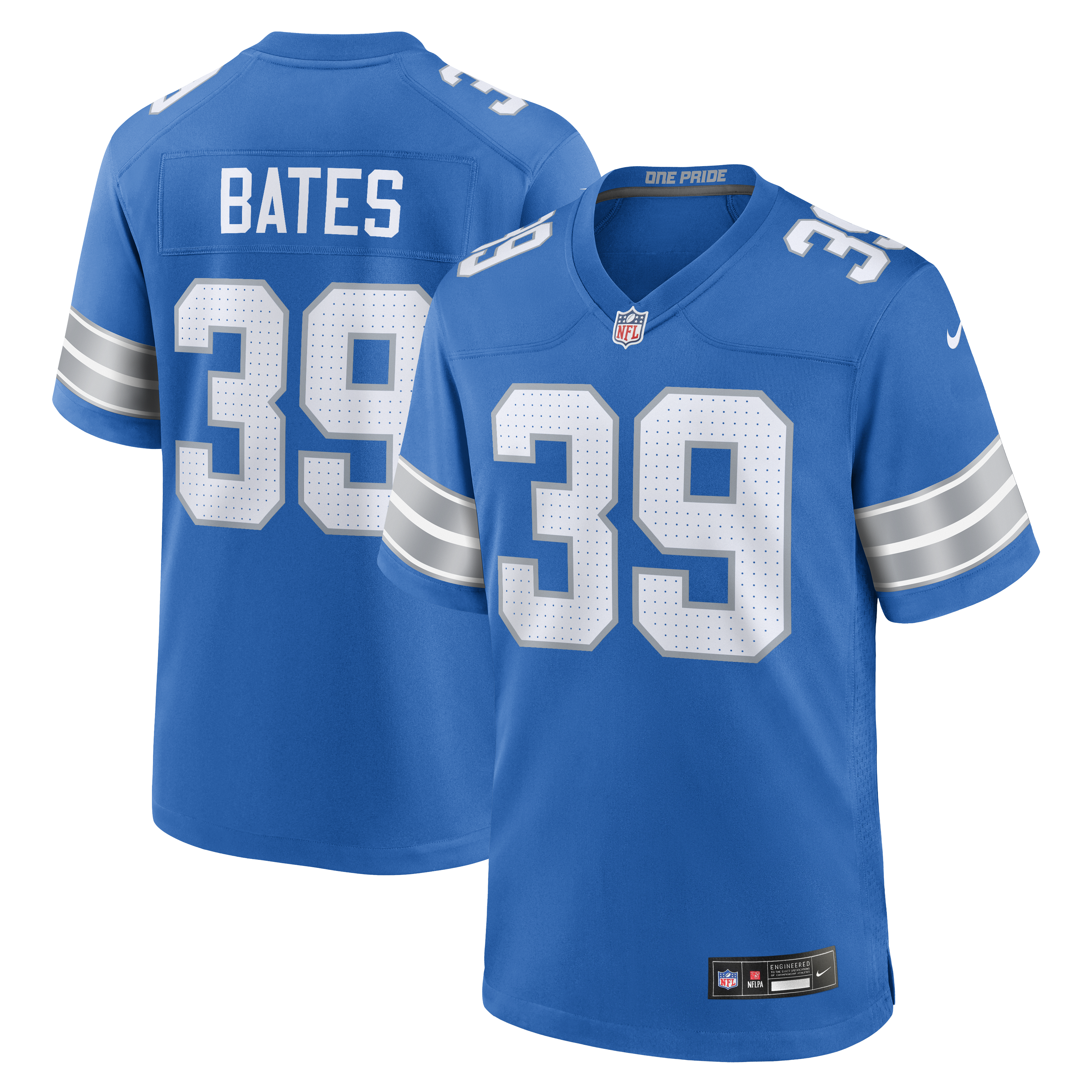 Men's Nike Jake Bates  Blue Detroit Lions Team Game Jersey