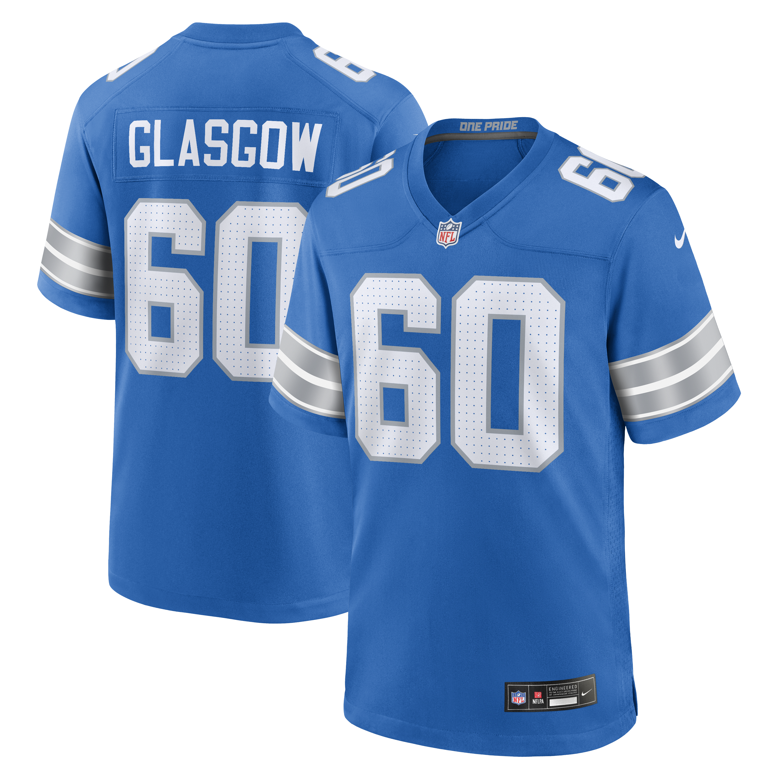 Men's Nike Graham Glasgow  Blue Detroit Lions Team Game Jersey