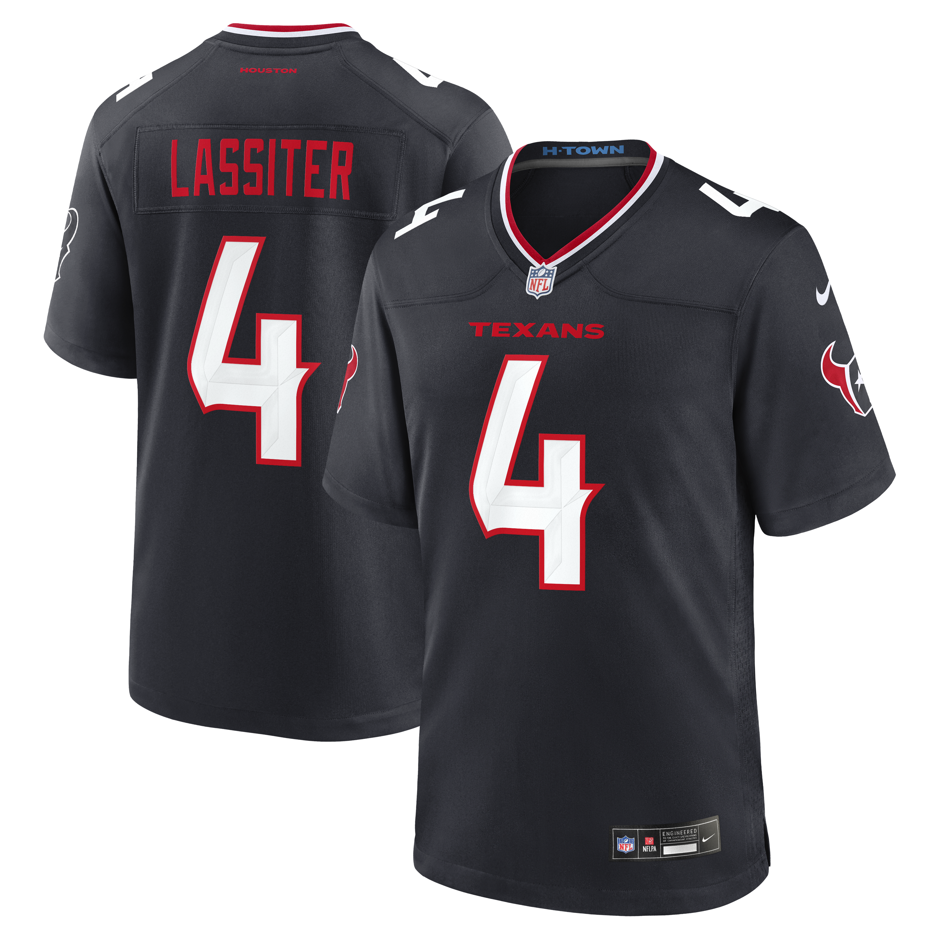 Men's Nike Kamari Lassiter Navy Houston Texans Team Game Jersey