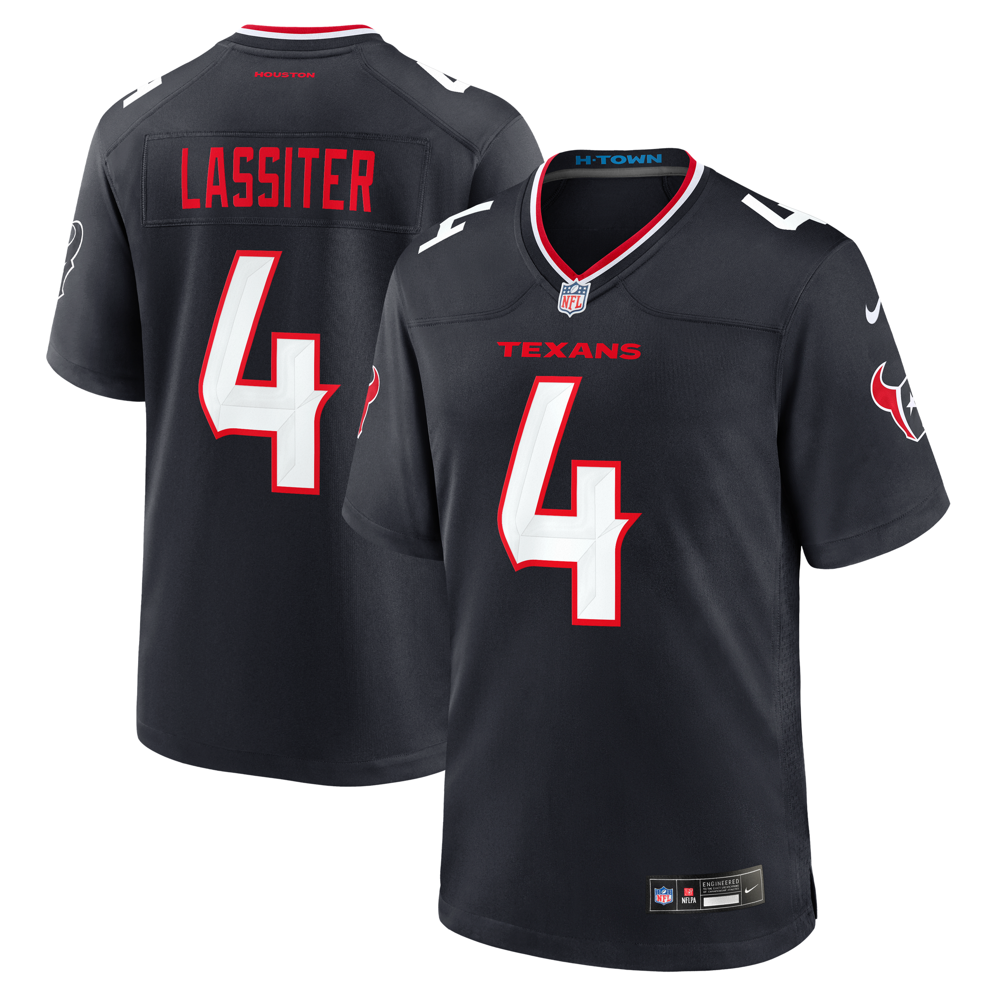 Men's Nike Kamari Lassiter Navy Houston Texans Team Game Jersey