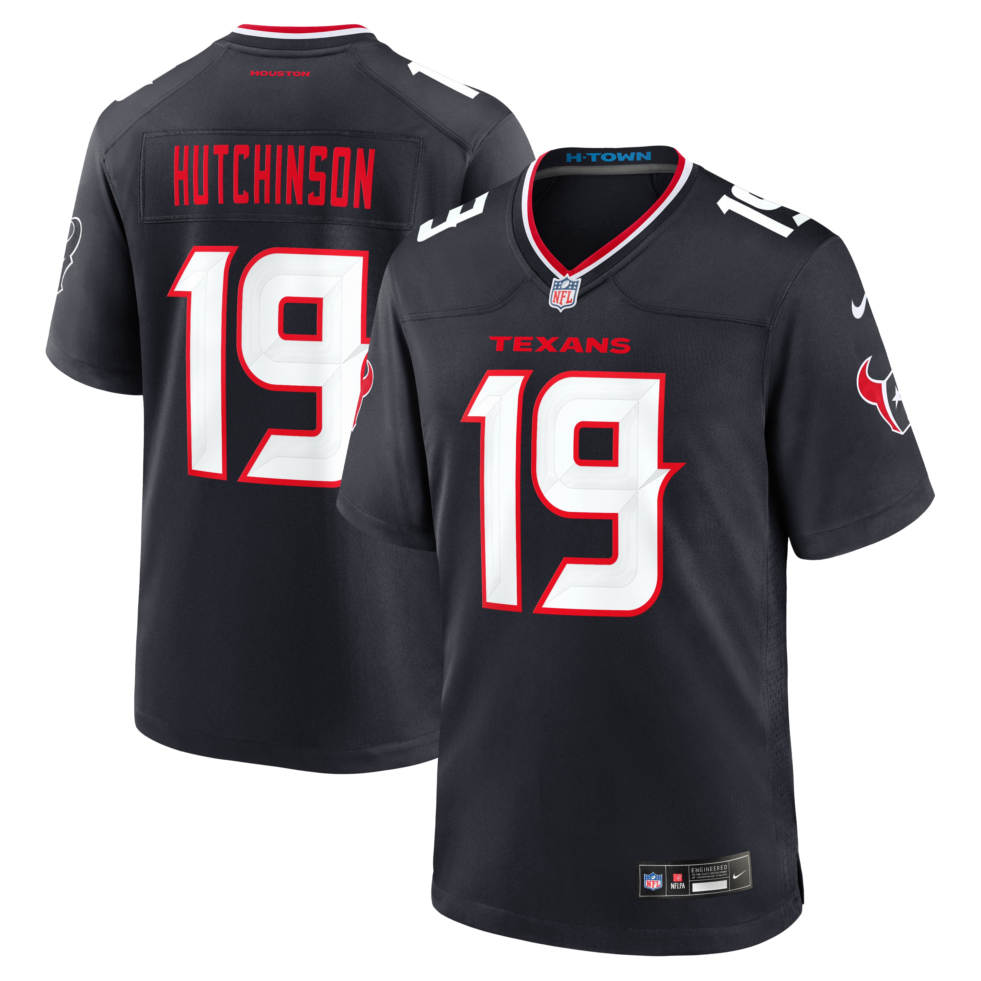 Men's Nike Xavier Hutchinson  Navy Houston Texans Team Game Jersey
