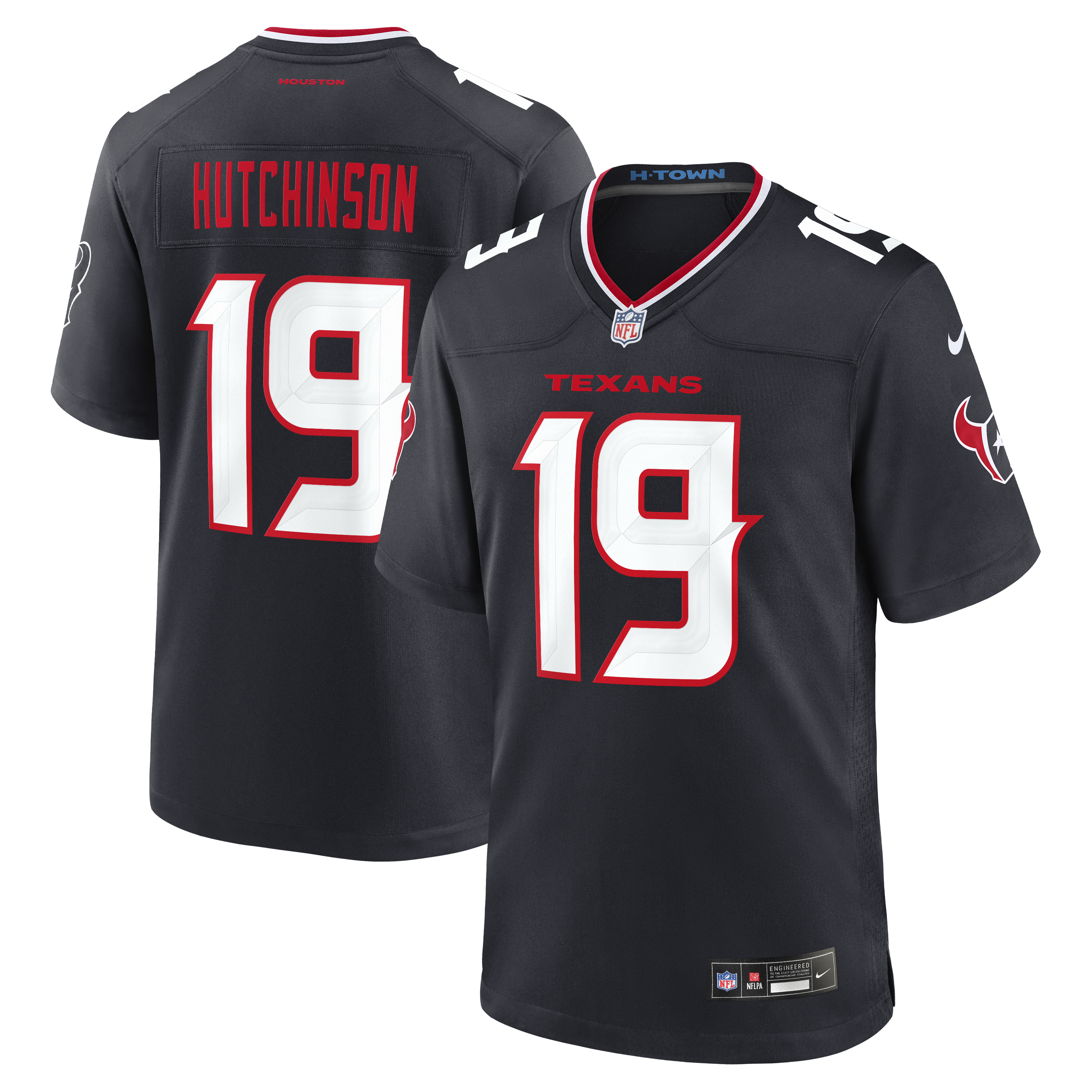 Men's Nike Xavier Hutchinson Navy Houston Texans Team Game Jersey