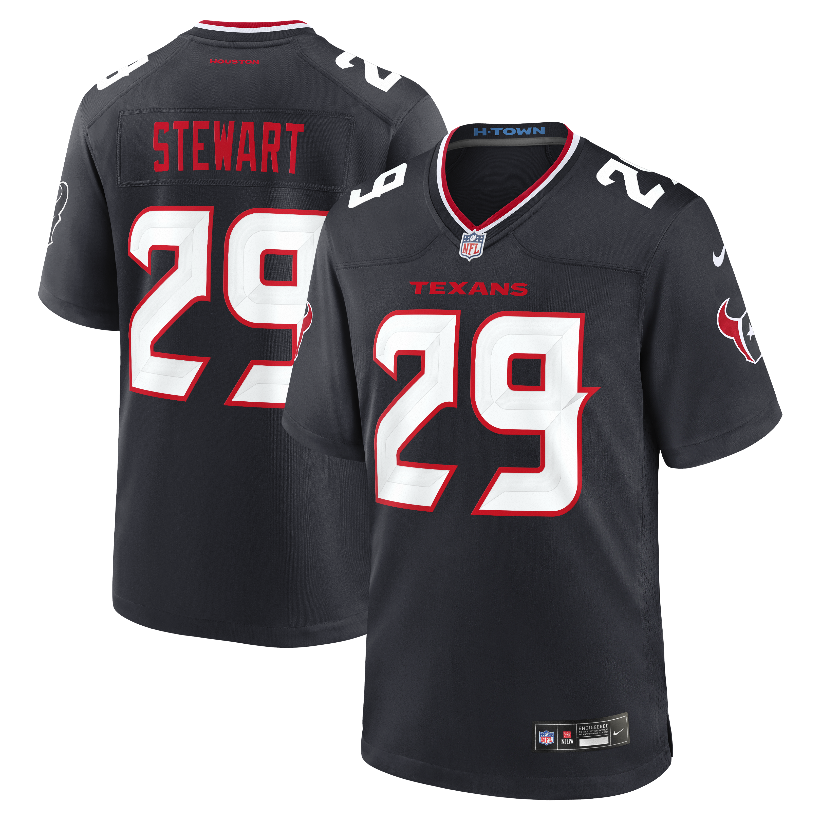 Men's Nike M.J. Stewart Navy Houston Texans Team Game Jersey