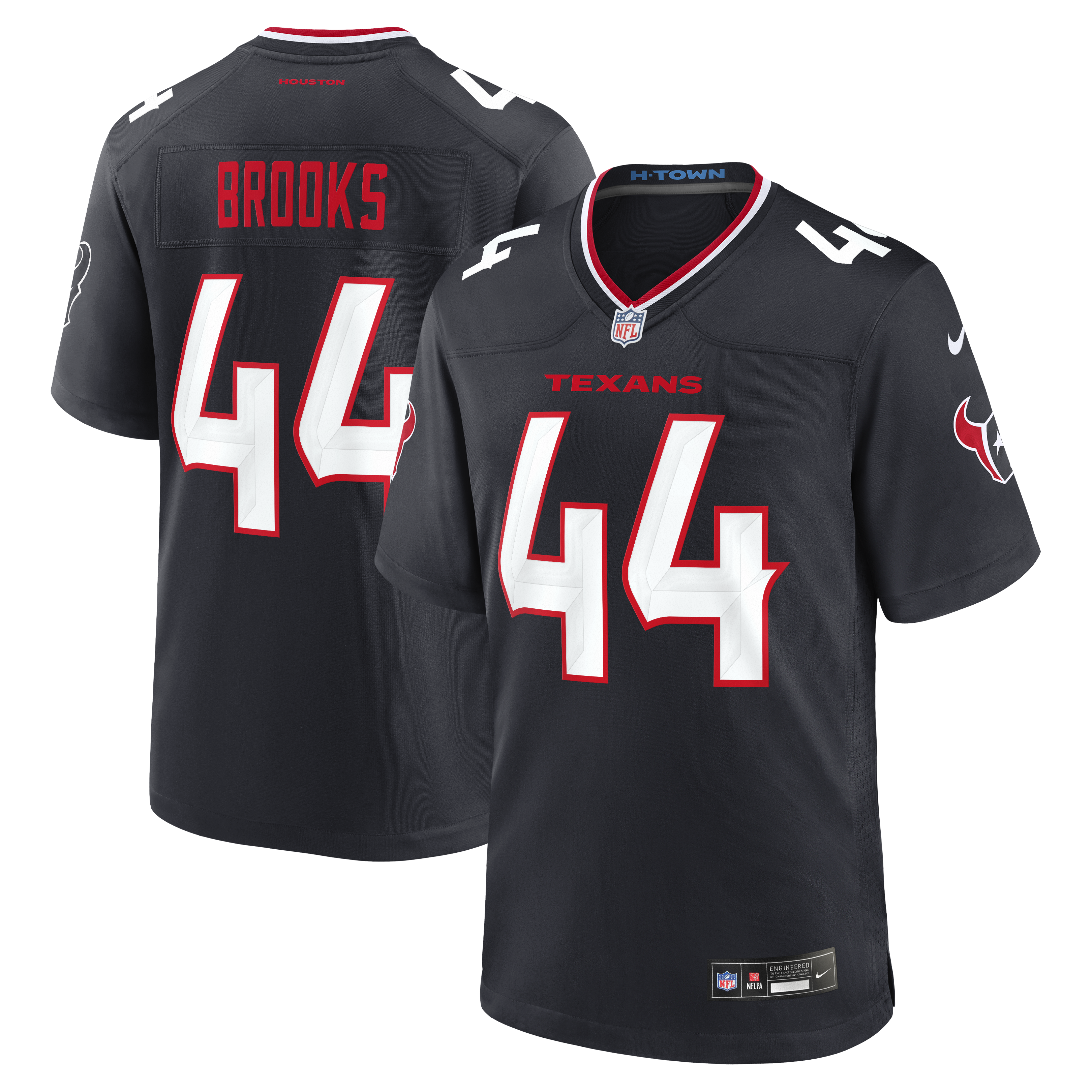 Men's Nike British Brooks Navy Houston Texans Team Game Jersey