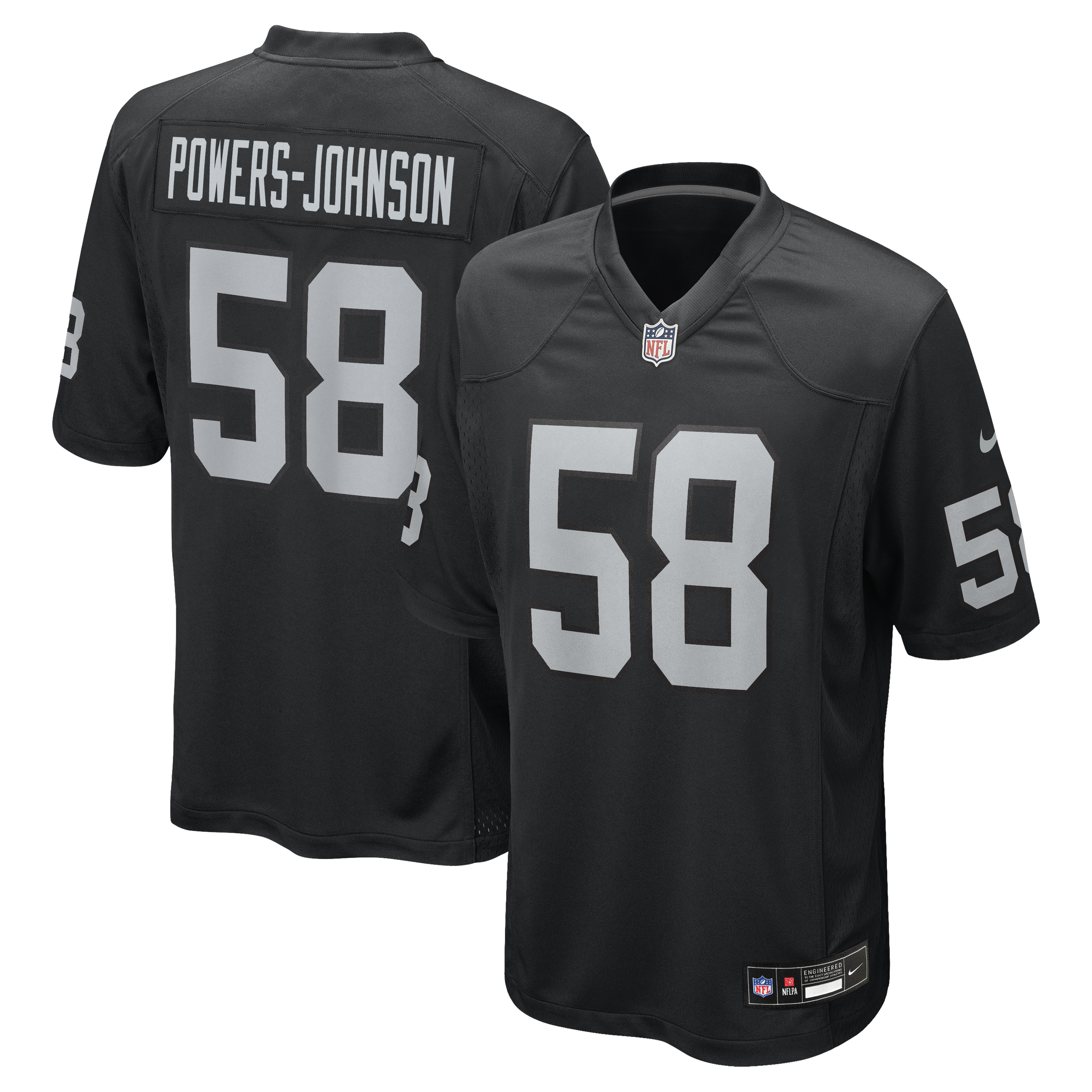 Men's Nike Jackson Powers-Johnson Black Las Vegas Raiders Team Game Jersey