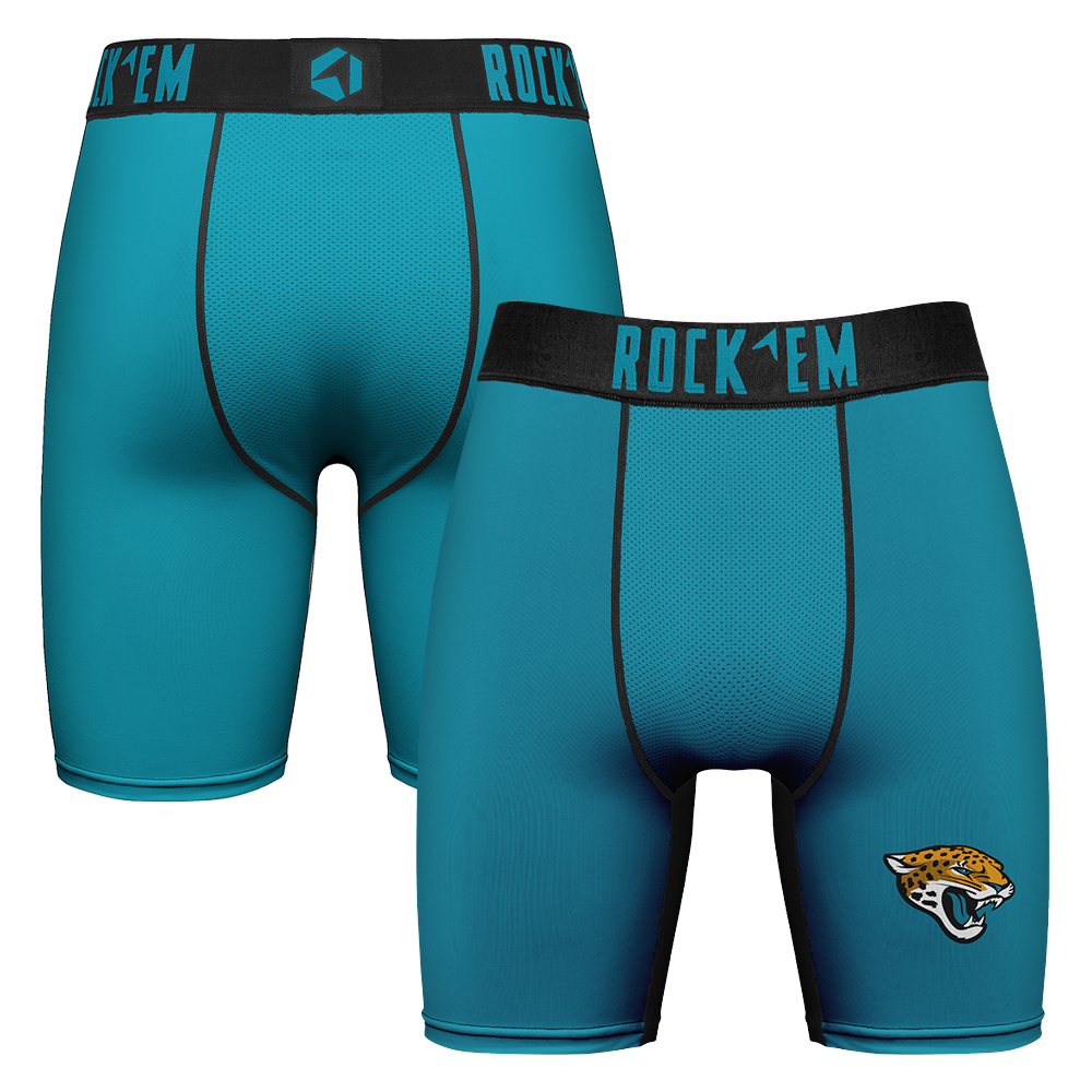Men's Rock Em Teal Jacksonville Jaguars Primary Logo Boxer Briefs
