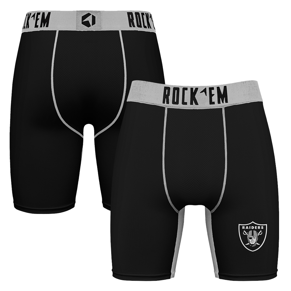 Men's Rock Em Black Las Vegas Raiders Primary Logo Boxer Briefs
