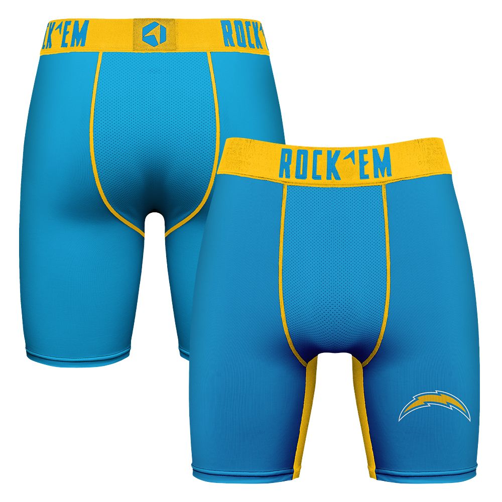 Men's Rock Em  Powder Blue Los Angeles Chargers Primary Logo Boxer Briefs