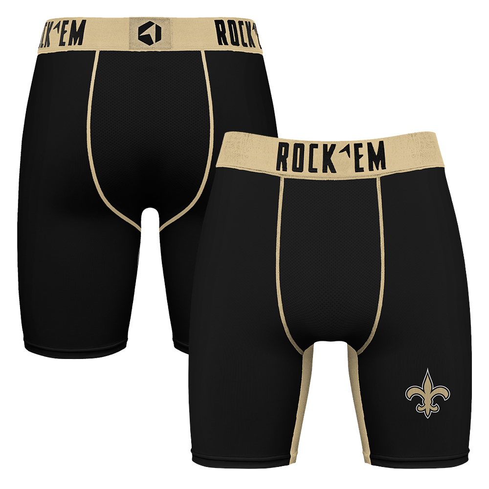 Men's Rock Em Black New Orleans Saints Primary Logo Boxer Briefs