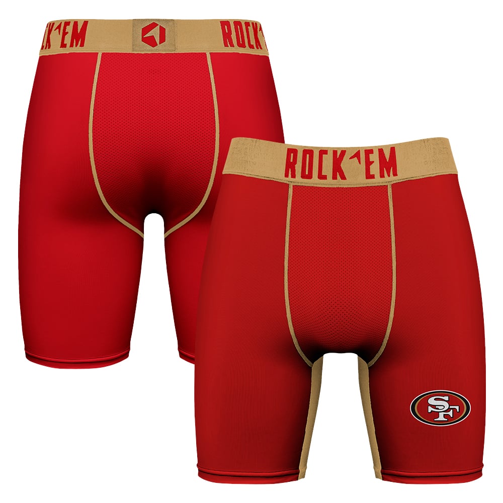 Men's Rock Em  Scarlet San Francisco 49ers Primary Logo Boxer Briefs